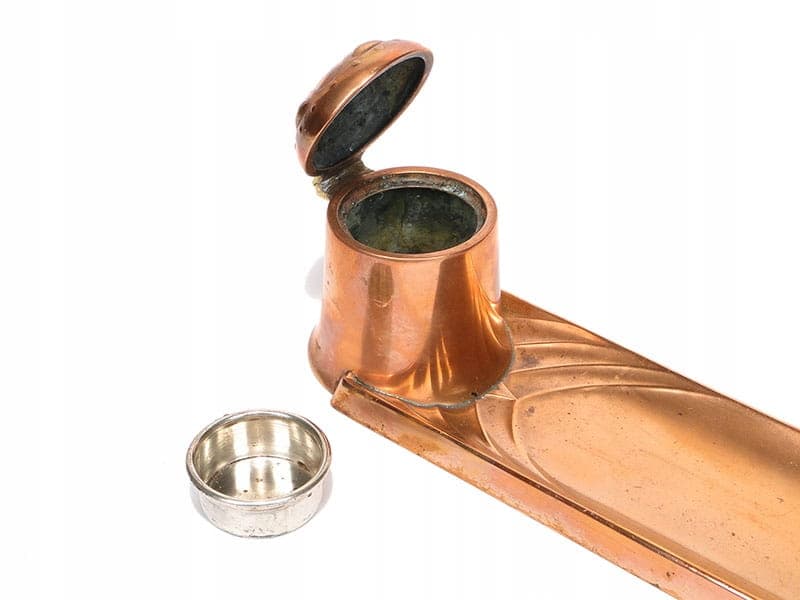 Kałamarz secesyjny, miedź brązowy, WMF, Niemcy, XIX w. - 227633