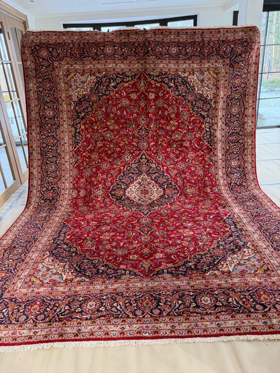 Rug Keshan 415x305 cm, red wool, Iran - 227640