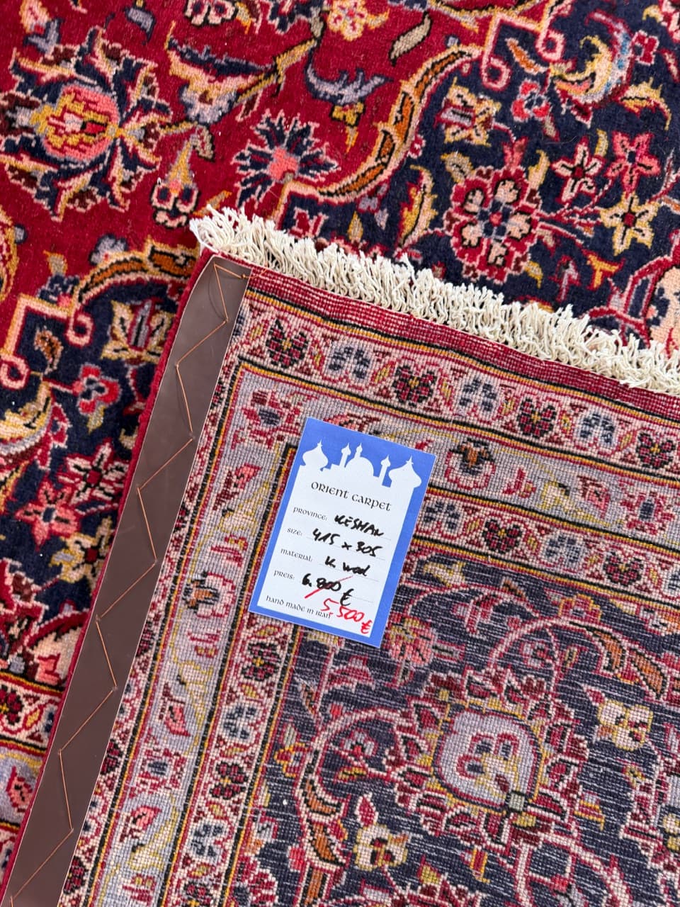 Rug Keshan 415x305 cm, red wool, Iran - 227639