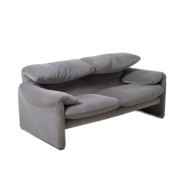 Sofa Maralunga, szary, tkanina, proj. V. Magistretti, Cassina, Włochy, lata 80. - WYMIARY