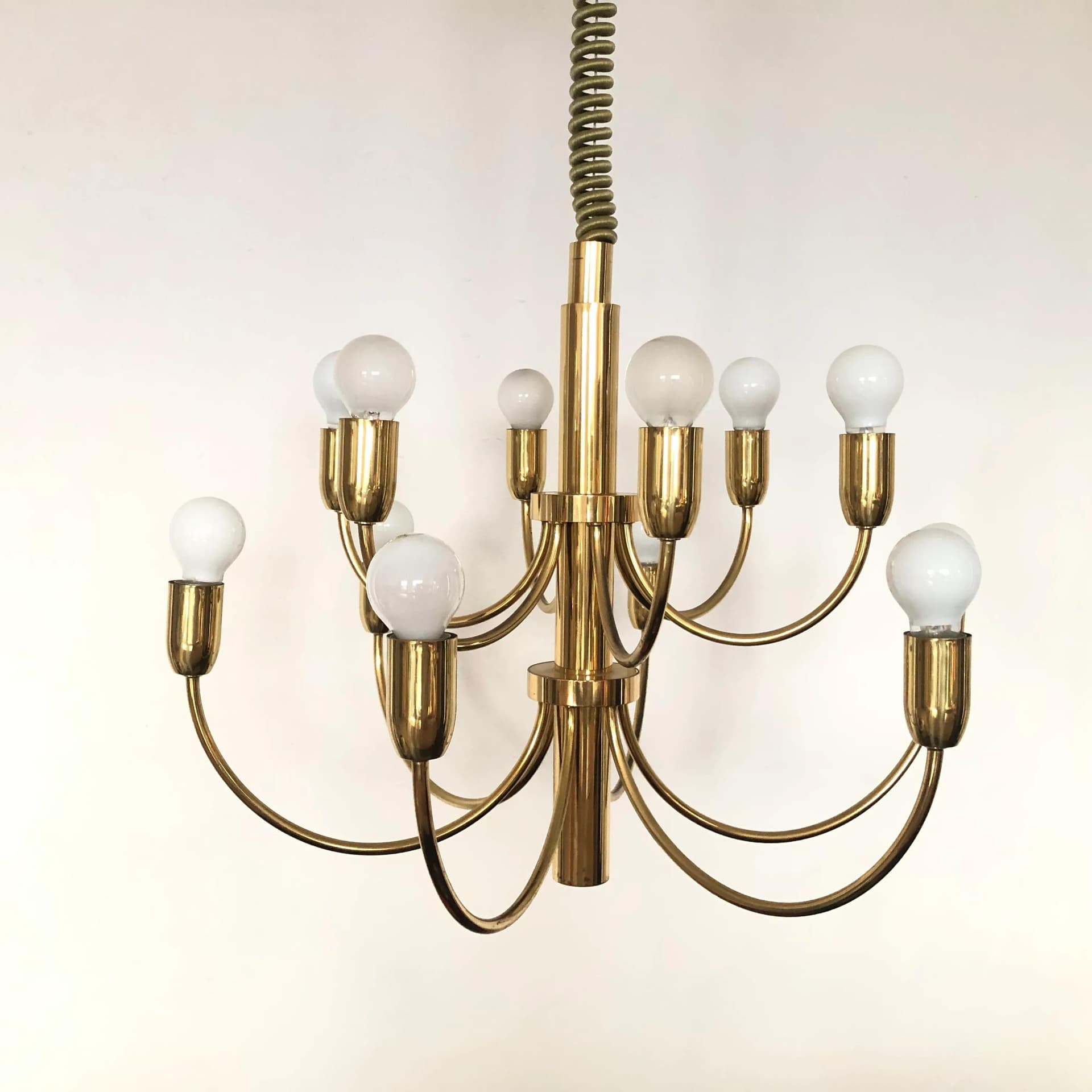 Lampa sufitowa, złoty mosiądz, Star Leuchten Köln, Niemcy, lata 70. - 16721