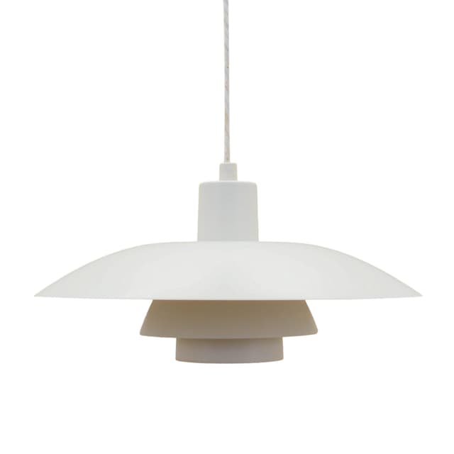 Lampa wisząca PH 4/3, biały, metal, proj. P. Henningsen, Louis Poulsen, Dania, lata 60. - WYMIARY