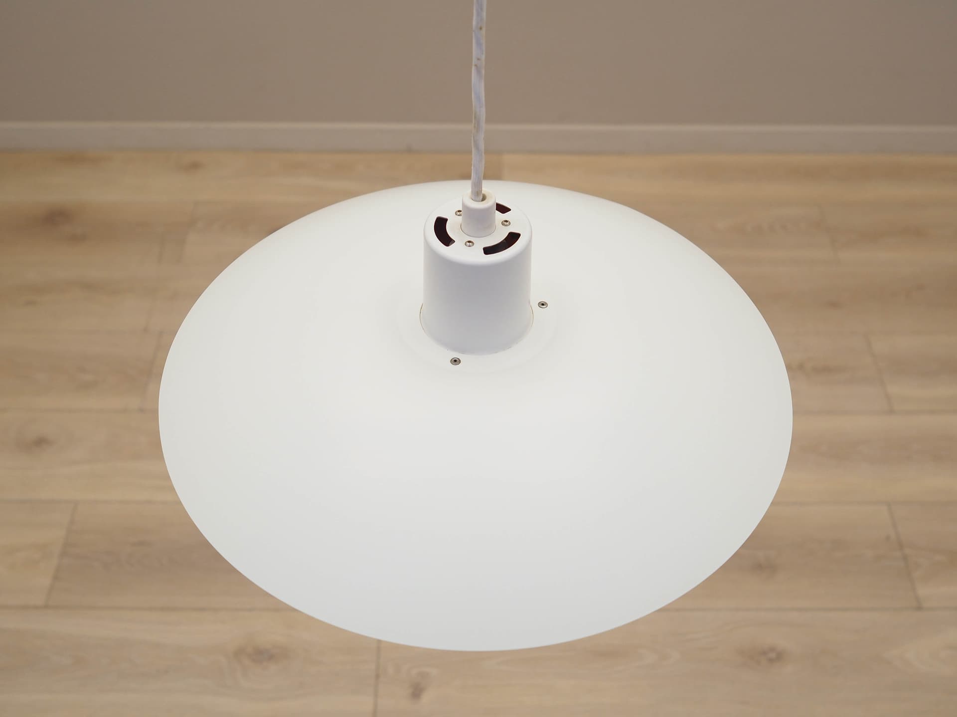 Lampa wisząca PH 4/3, biały, metal, proj. P. Henningsen, Louis Poulsen, Dania, lata 60. - 227772