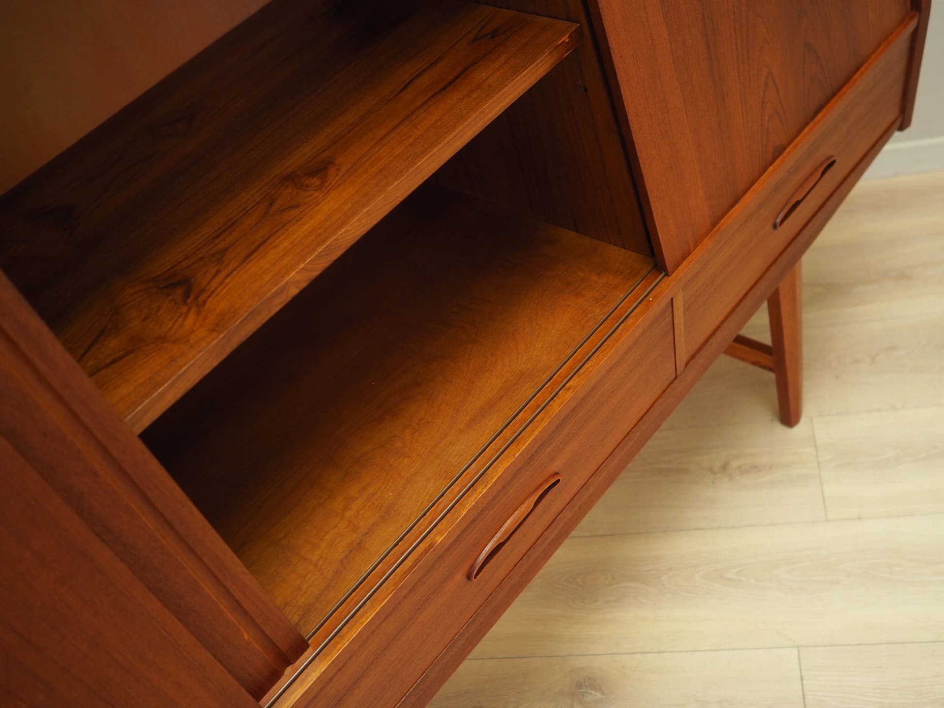Highboard mid-century, brown teak, Denmark, 1960s - 77520