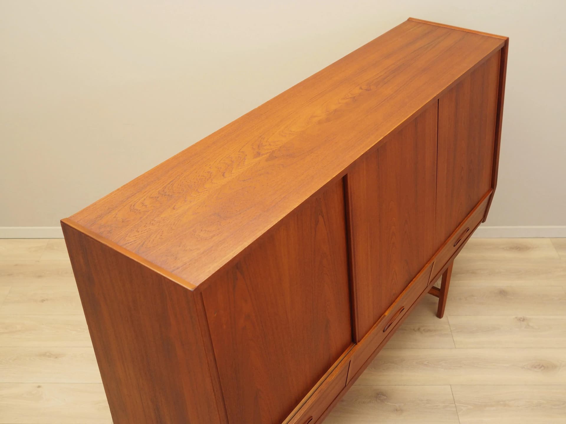 Highboard mid-century, brown teak, Denmark, 1960s - 16682