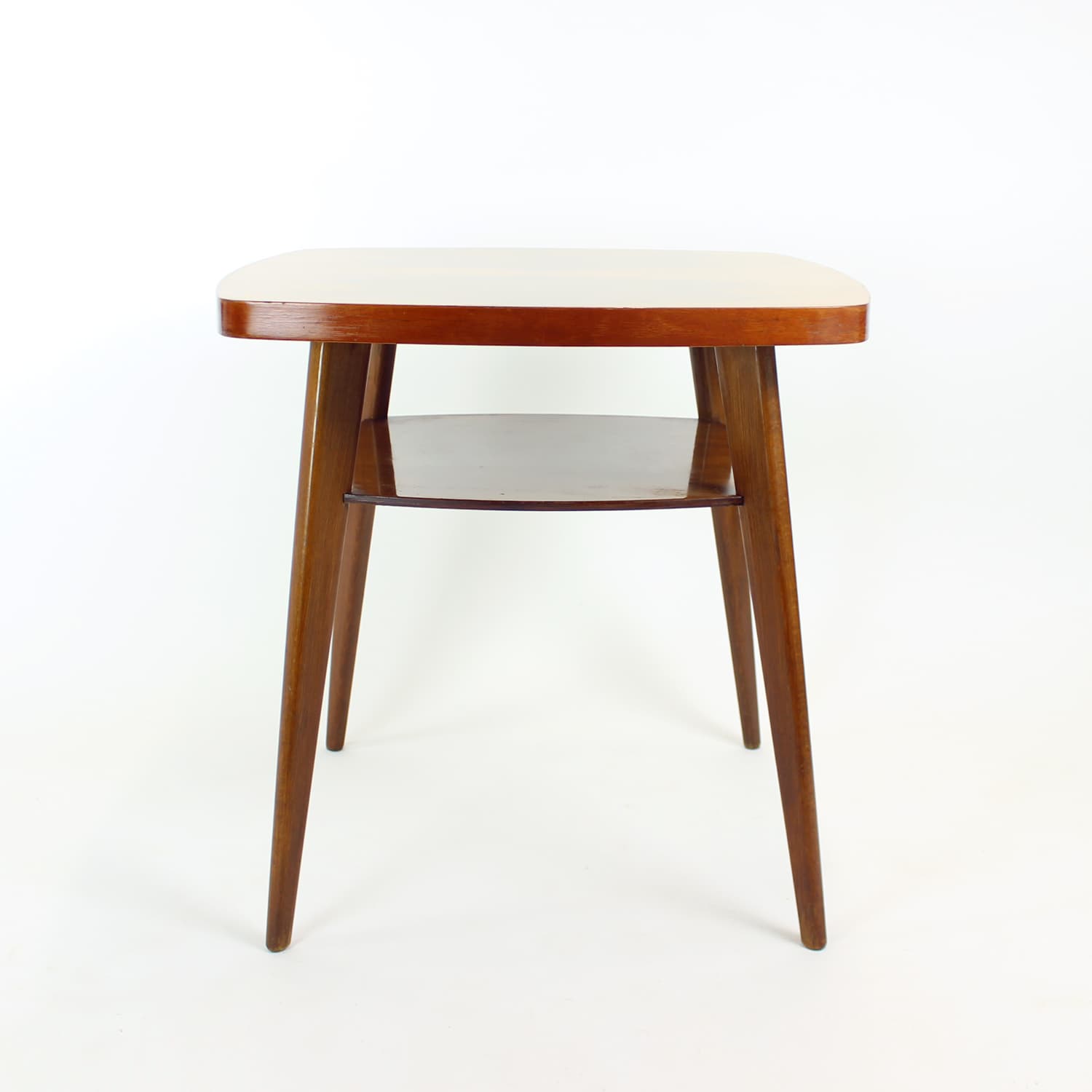 Stolik kawowy, brązowy, dąb orzech, Czechosłowacja, lata 60. - 227829