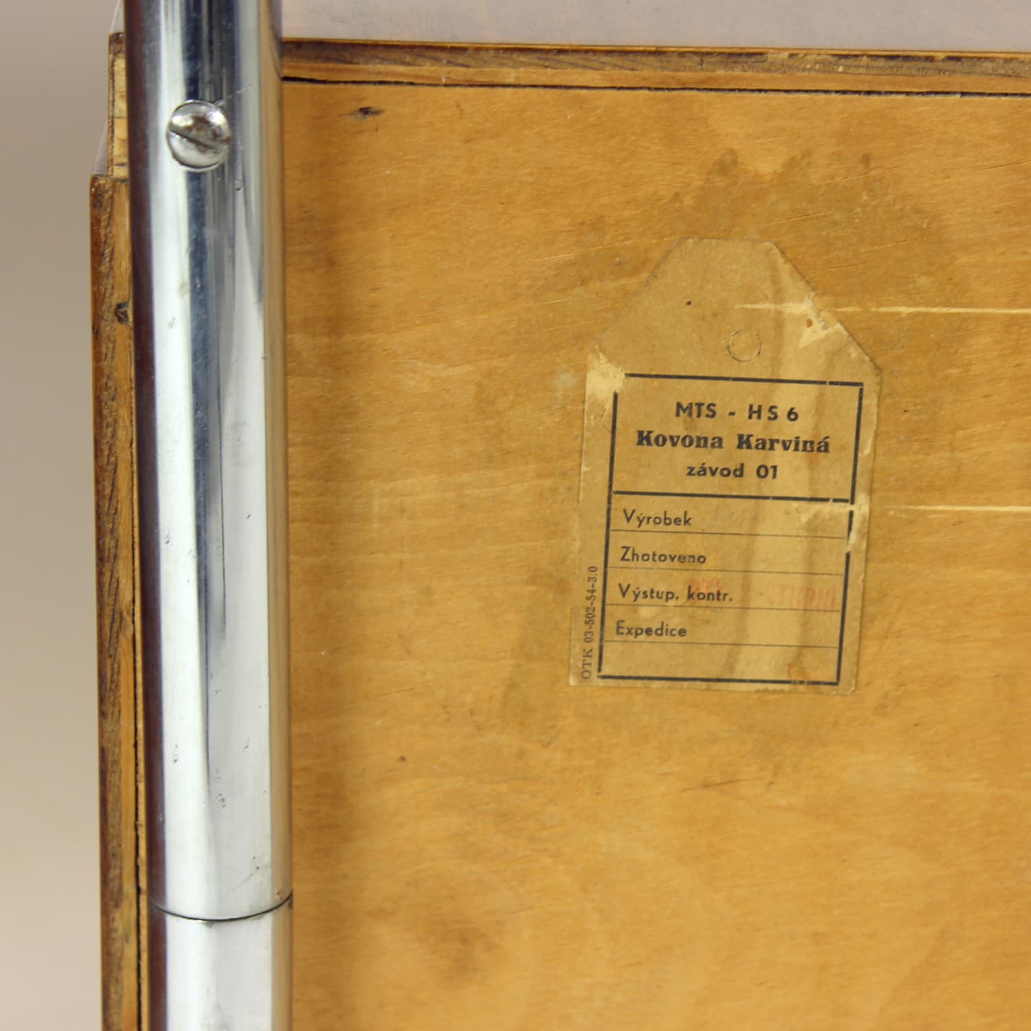 Para szafek nocnych, orzech brązowy, chrom, Czechosłowacja, lata 50. - 227846