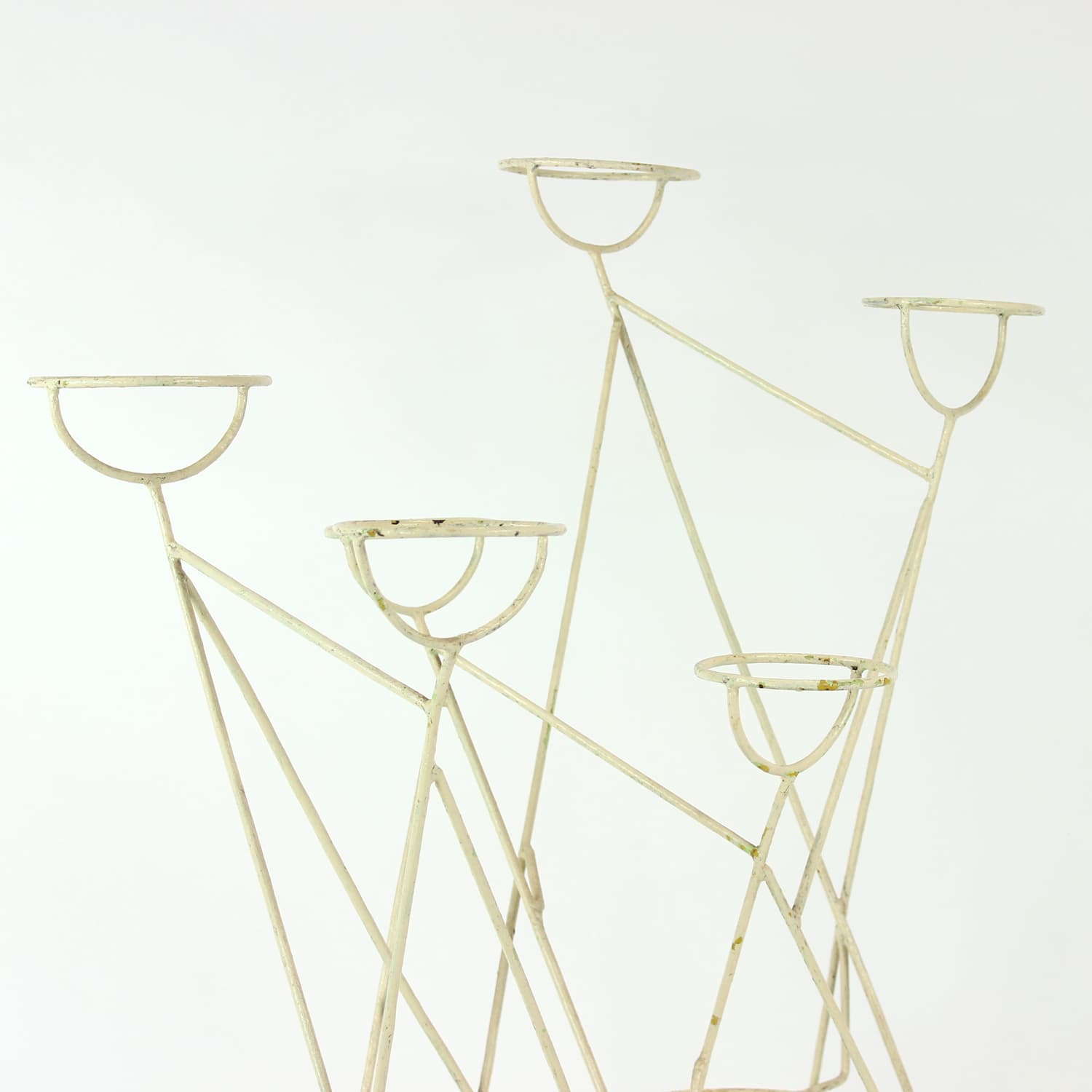 Stojak na kwiaty, biały, stal, Czechosłowacja, lata 60. - 227854