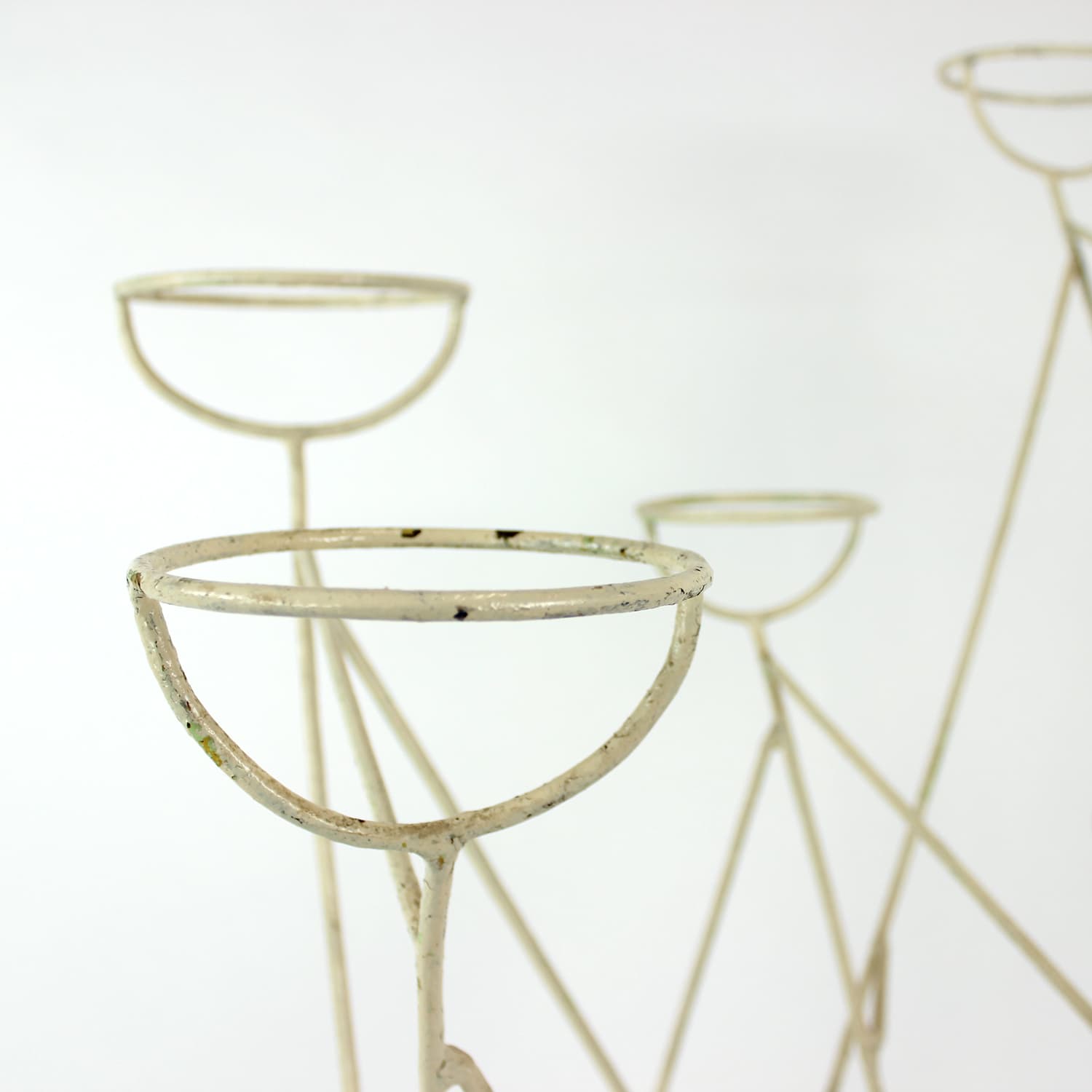 Stojak na kwiaty, biały, stal, Czechosłowacja, lata 60. - 227861