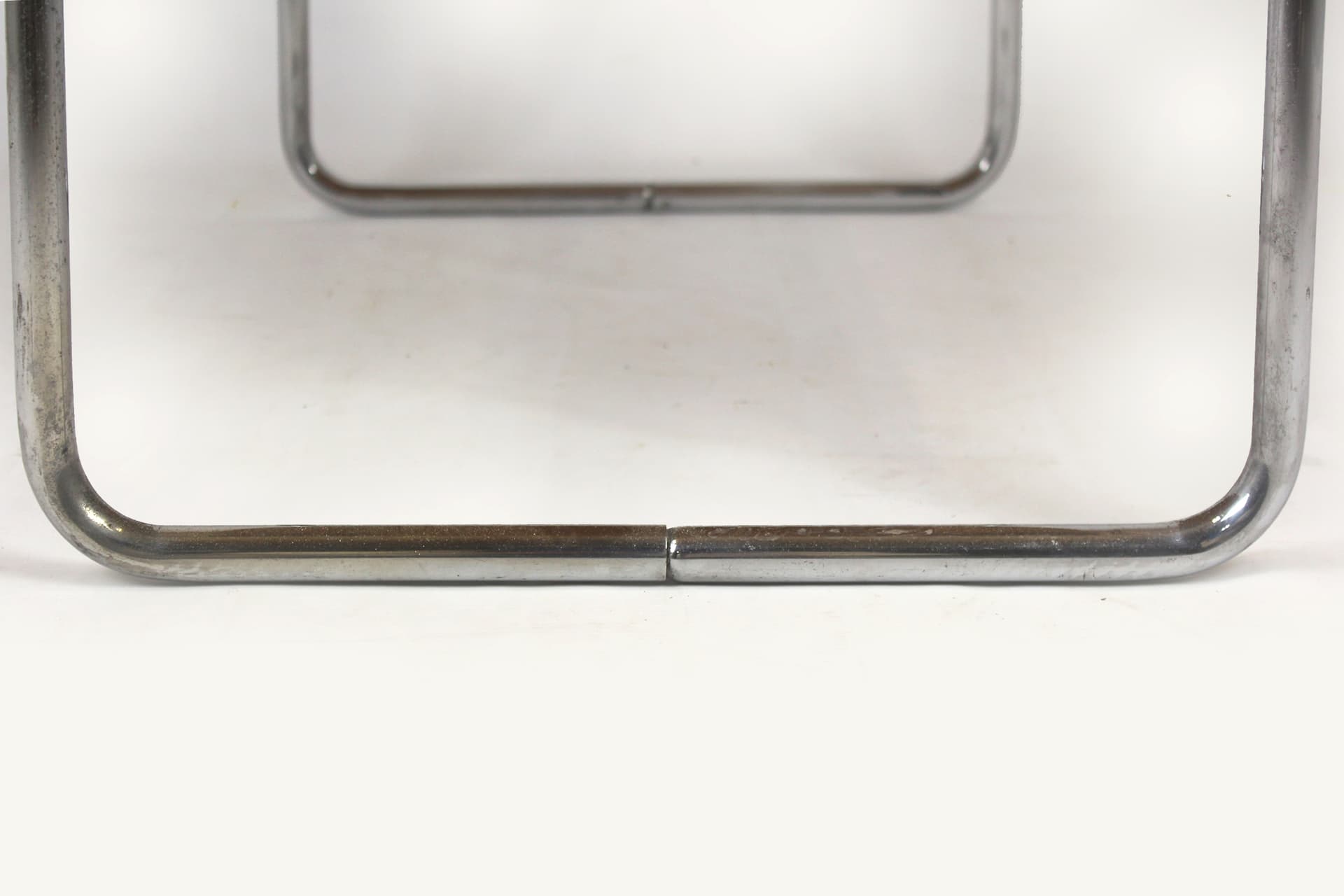 Side Table B12, Bauhaus, brown wood, chromed steel, by M. Breuer, 1930s. - 227872