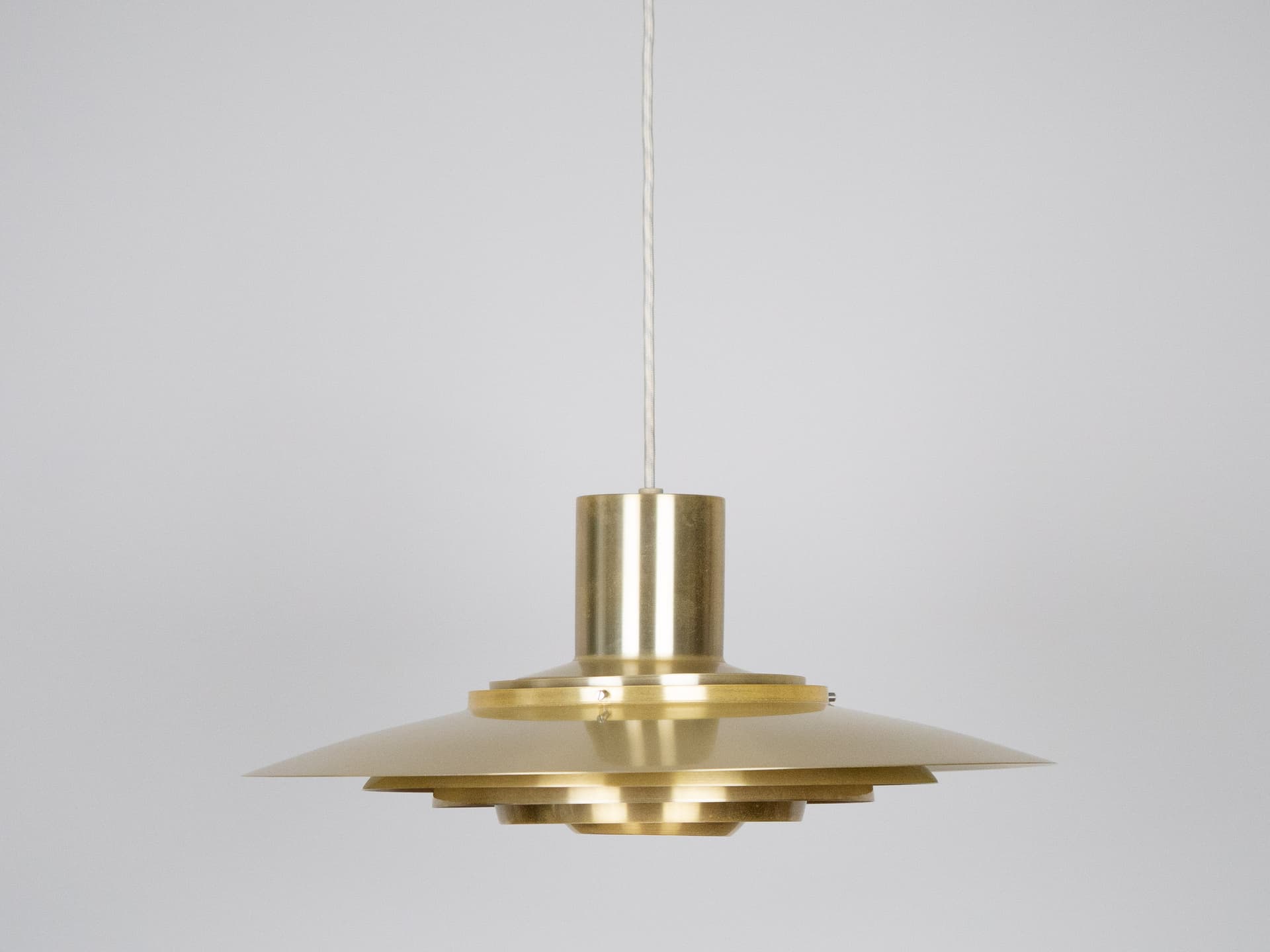Para lamp wiszących P376, mosiądz złoty, proj. P. Fabricius, J. Kastholm, Nordisk Solar, Dania, lata 60. - 228038