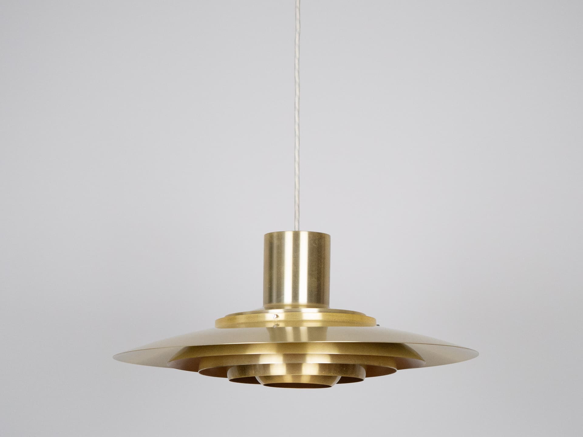 Para lamp wiszących P376, mosiądz złoty, proj. P. Fabricius, J. Kastholm, Nordisk Solar, Dania, lata 60. - 228041