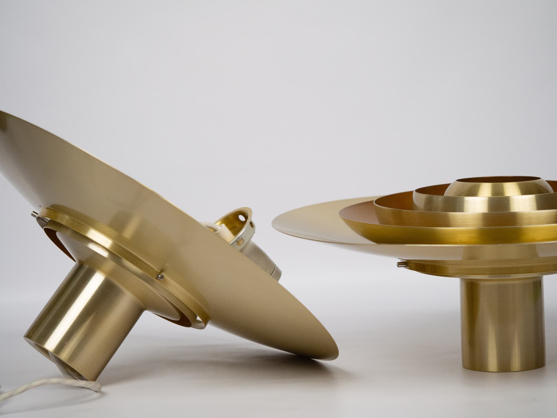 Para lamp wiszących P376, mosiądz złoty, proj. P. Fabricius, J. Kastholm, Nordisk Solar, Dania, lata 60. - 228047