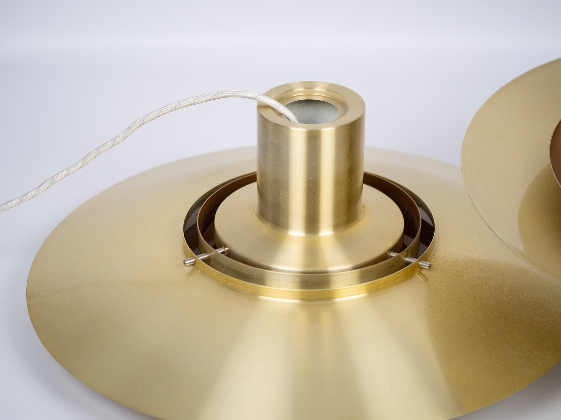 Para lamp wiszących P376, mosiądz złoty, proj. P. Fabricius, J. Kastholm, Nordisk Solar, Dania, lata 60. - 228044