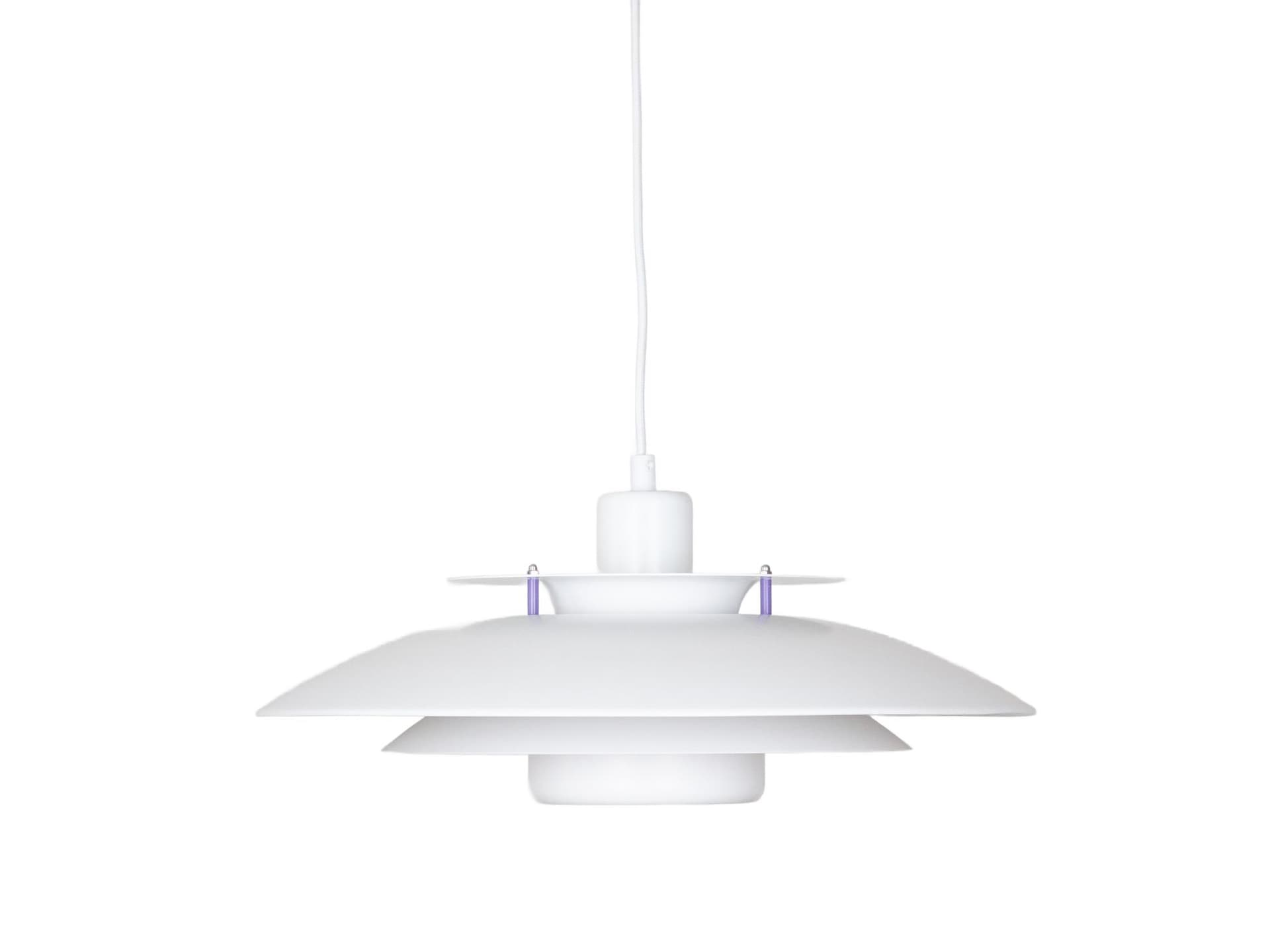 Para lamp wiszących P376, biały, aluminium, proj. J. Kastholm, P. Fabricius, Nordisk Solar, Dania, lata 80.