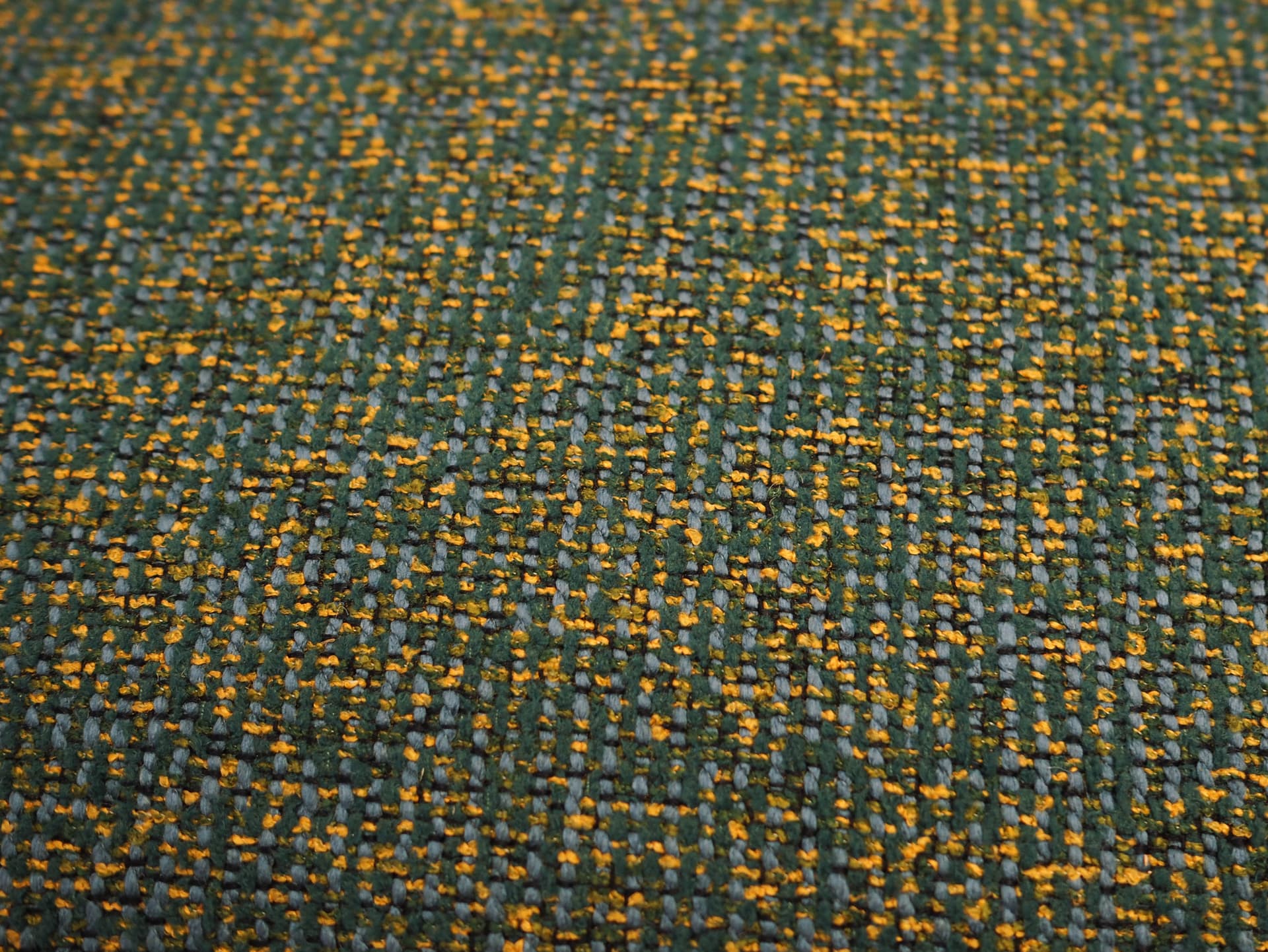 Sofa, zielony melanż, tkanina, metal czarny, Dania, lata 70. - 228166