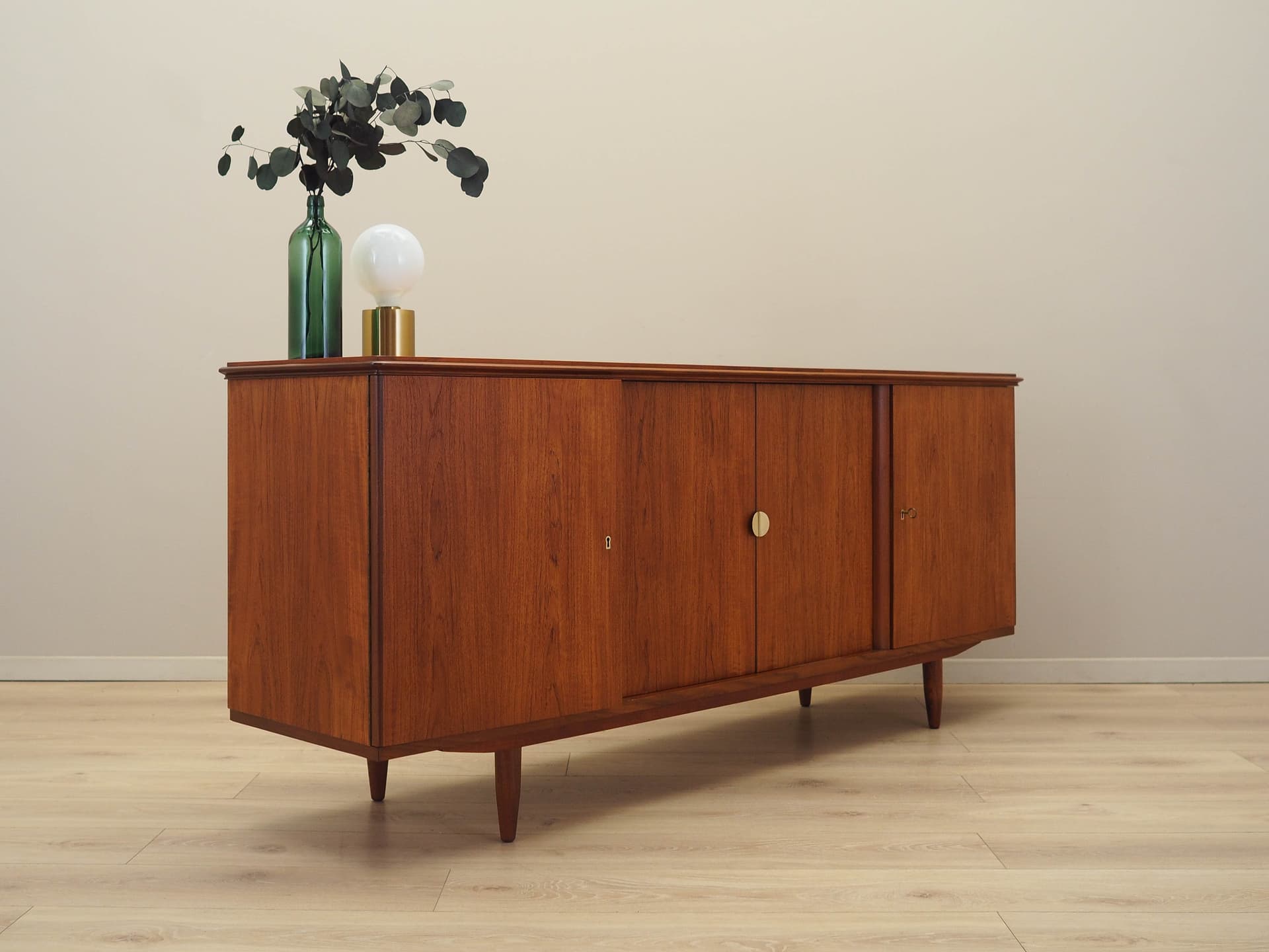 Sideboard, teak brązowy, Dania, lata 70. - 228220