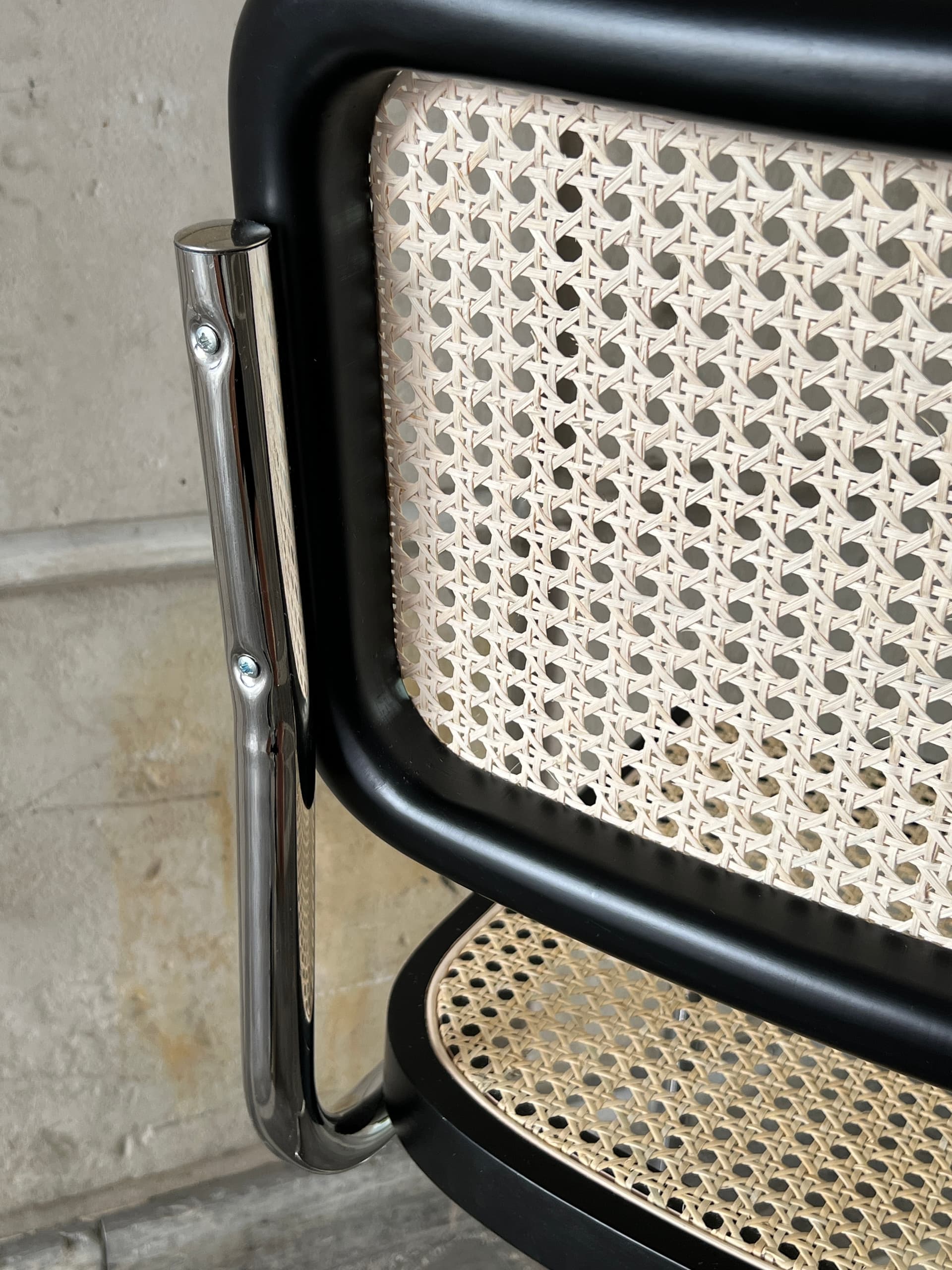 Zestaw 4 krzeseł z giętej stali wg proj. M.Breuer, Bauhaus, czarne - 228236