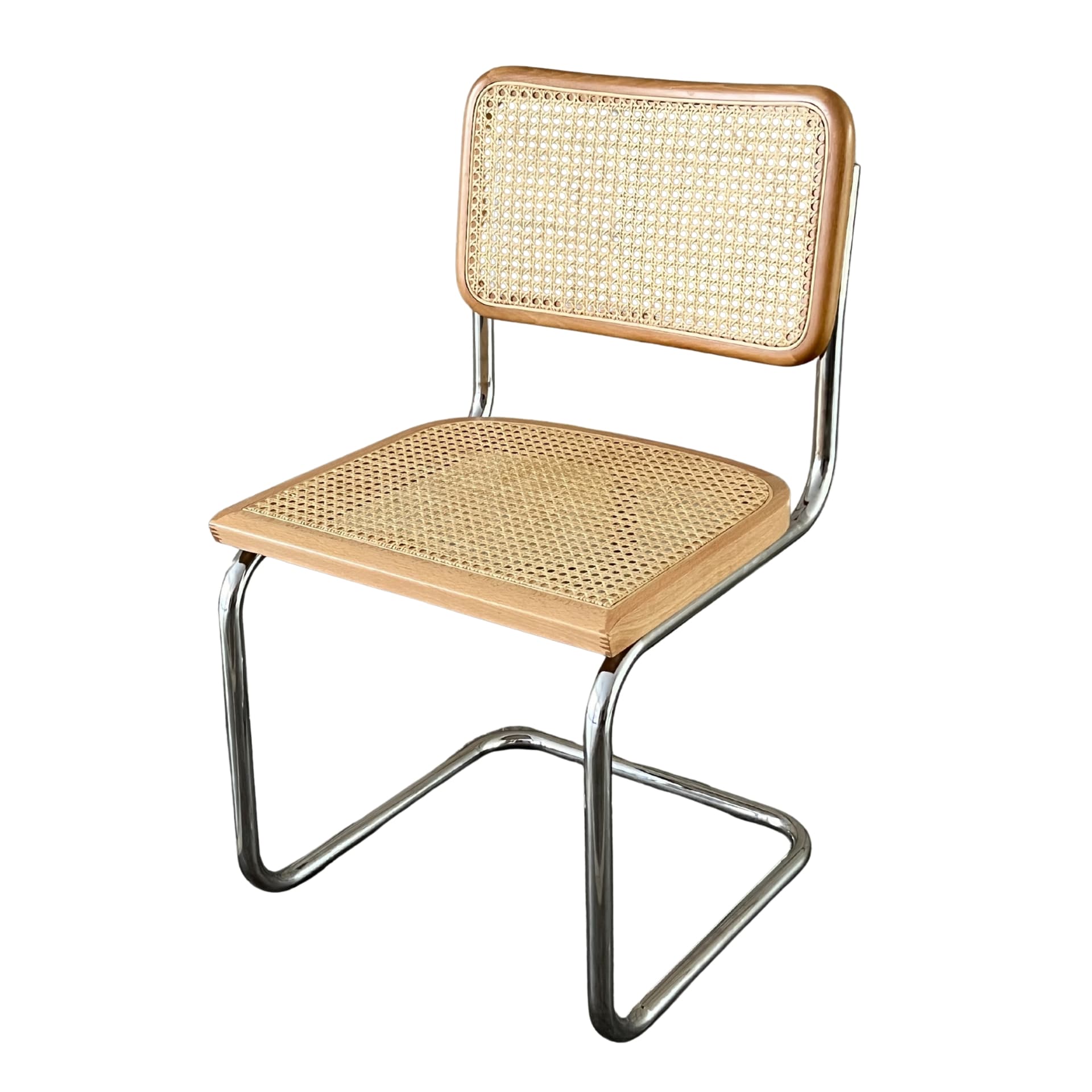 Zestaw 4 krzeseł z giętej stali wg proj. M.Breuer, Bauhaus, miodowe - 228288