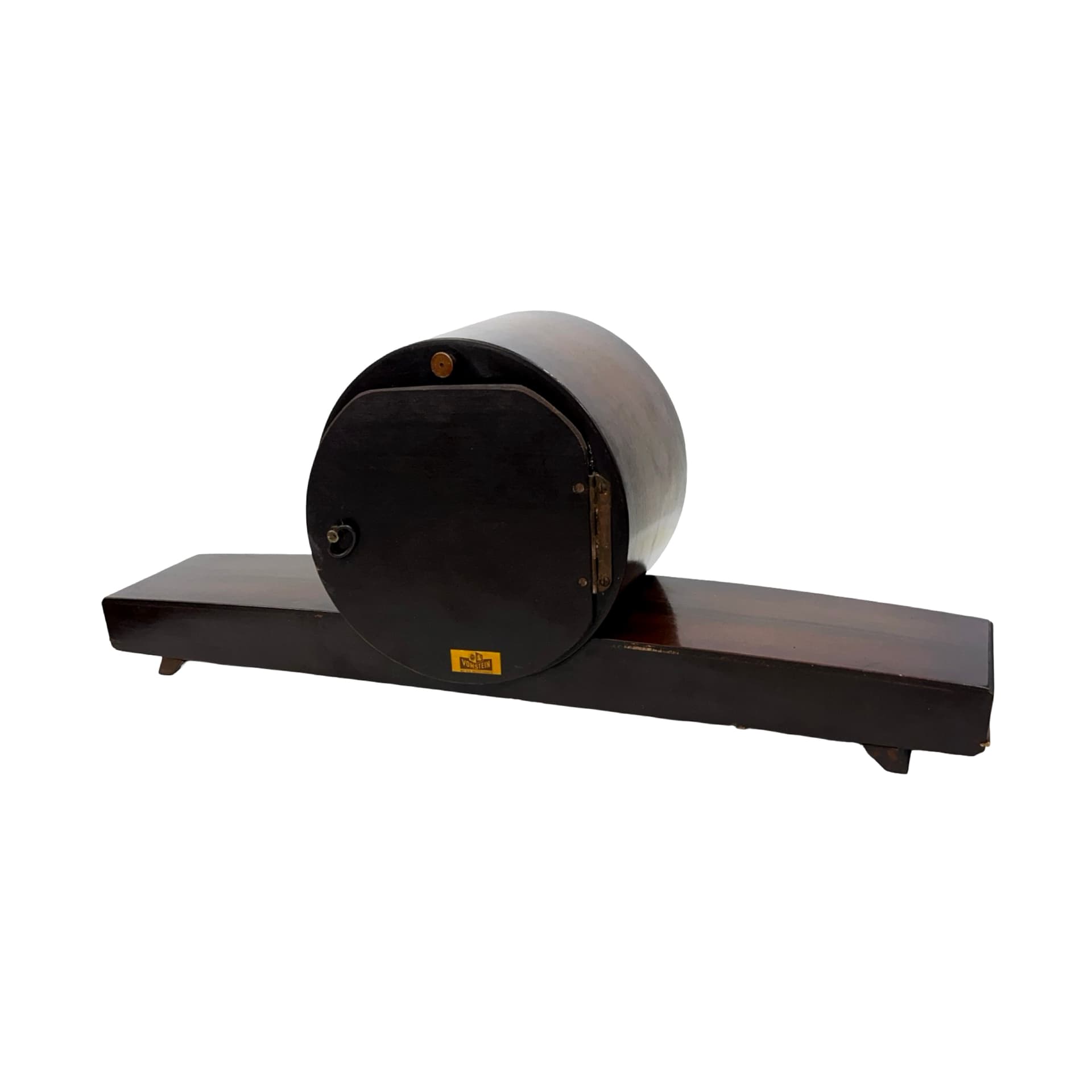 Zegar kominkowy Zentra, czarny, drewno lakierowane, metal, Niemcy, lata 60. - 228434