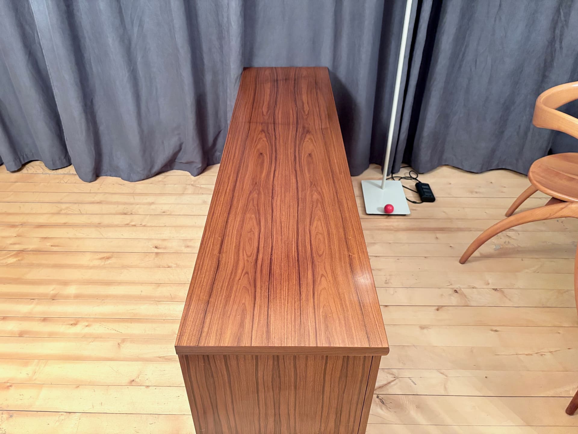 Sideboard, brown walnut, chrome, Germany, 1970s. - 228467