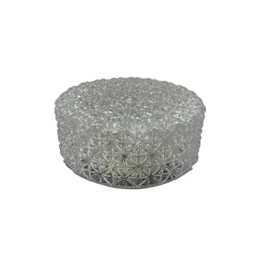 Plafon, transparent szkło, stal, Dania, lata 70.