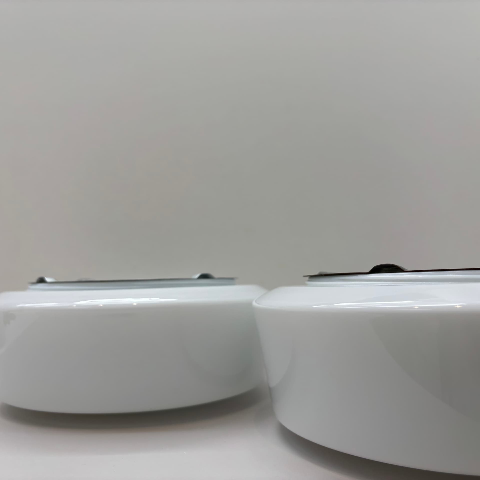 Pair of wall sconces Bauhaus, white glass, Germany, 1970s. - 228515