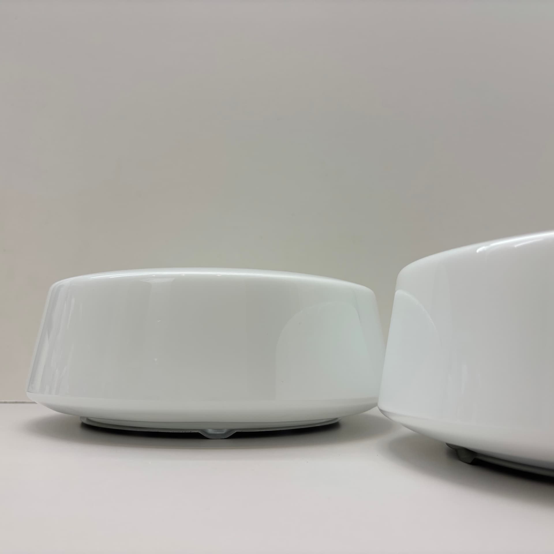 Pair of wall sconces Bauhaus, white glass, Germany, 1970s. - 228508