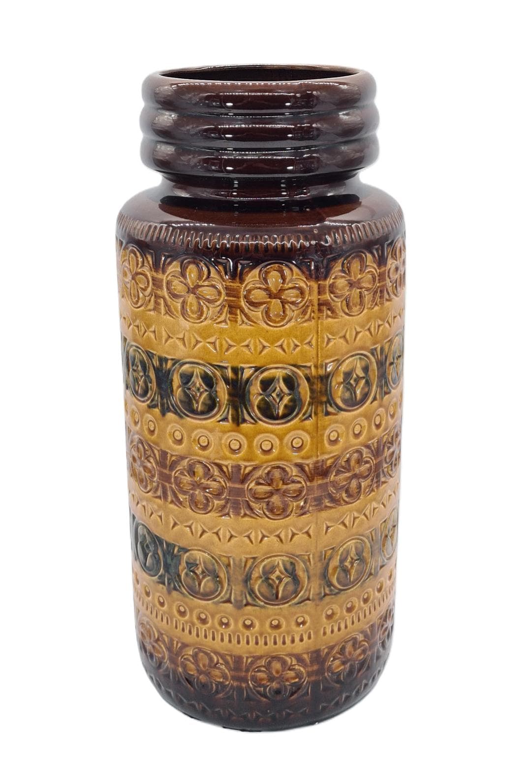 Vase 289-47, multicolor ceramic, Scheurich Keramik, Germany, 1970s.