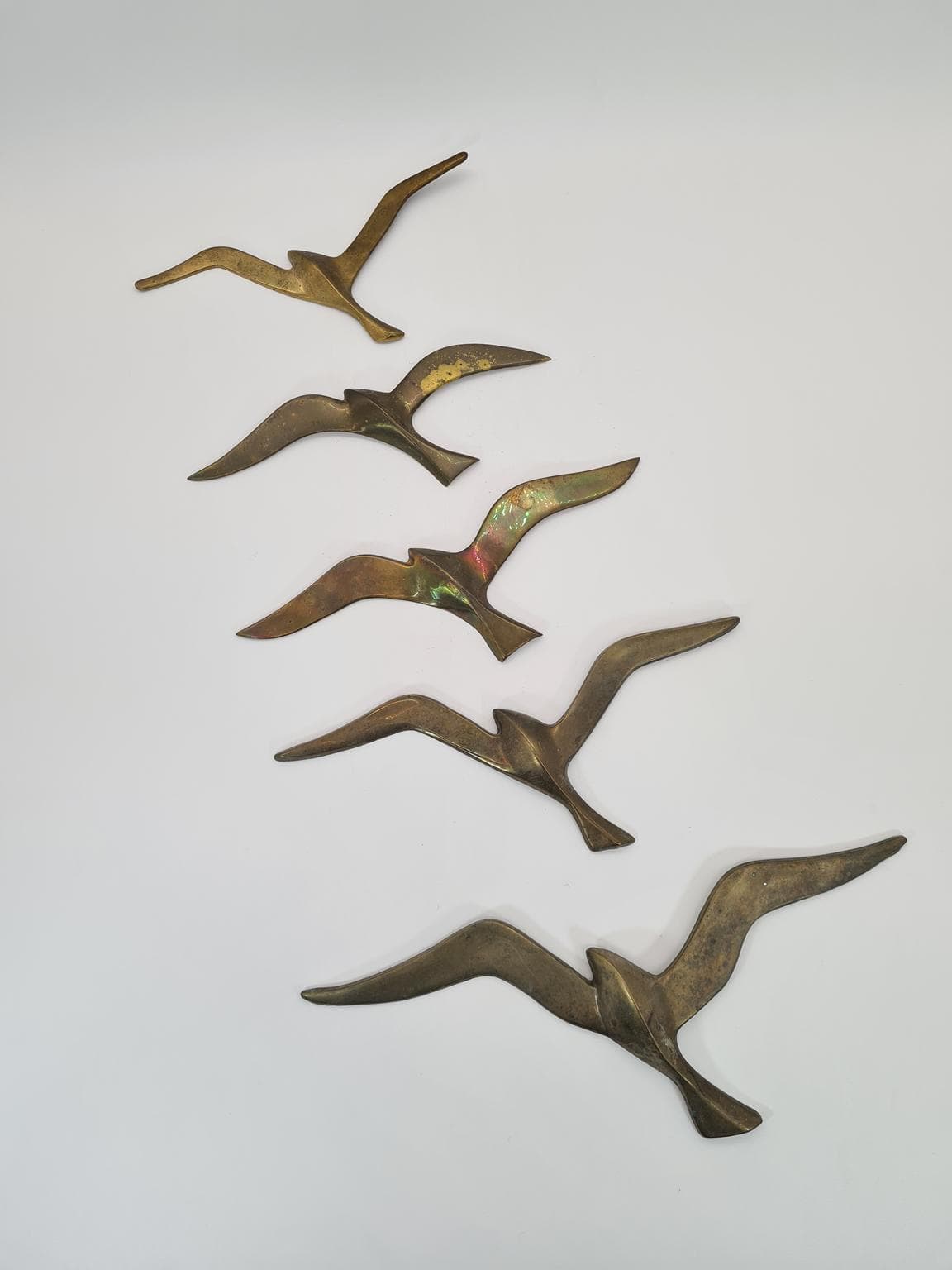 Set of Five Wall Decorations, gold brass, Norway, 1970s - 228790