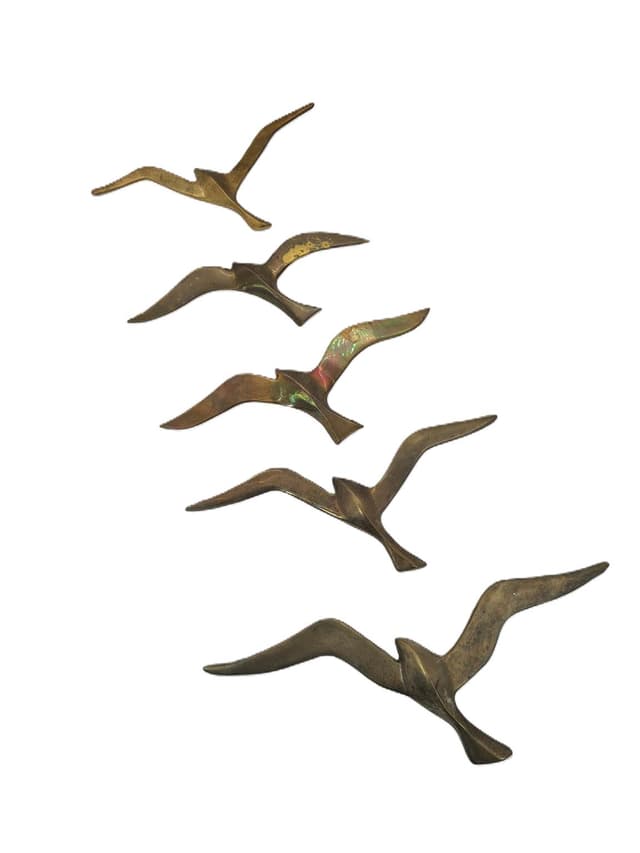 Set of Five Wall Decorations, gold brass, Norway, 1970s - DIMENSION