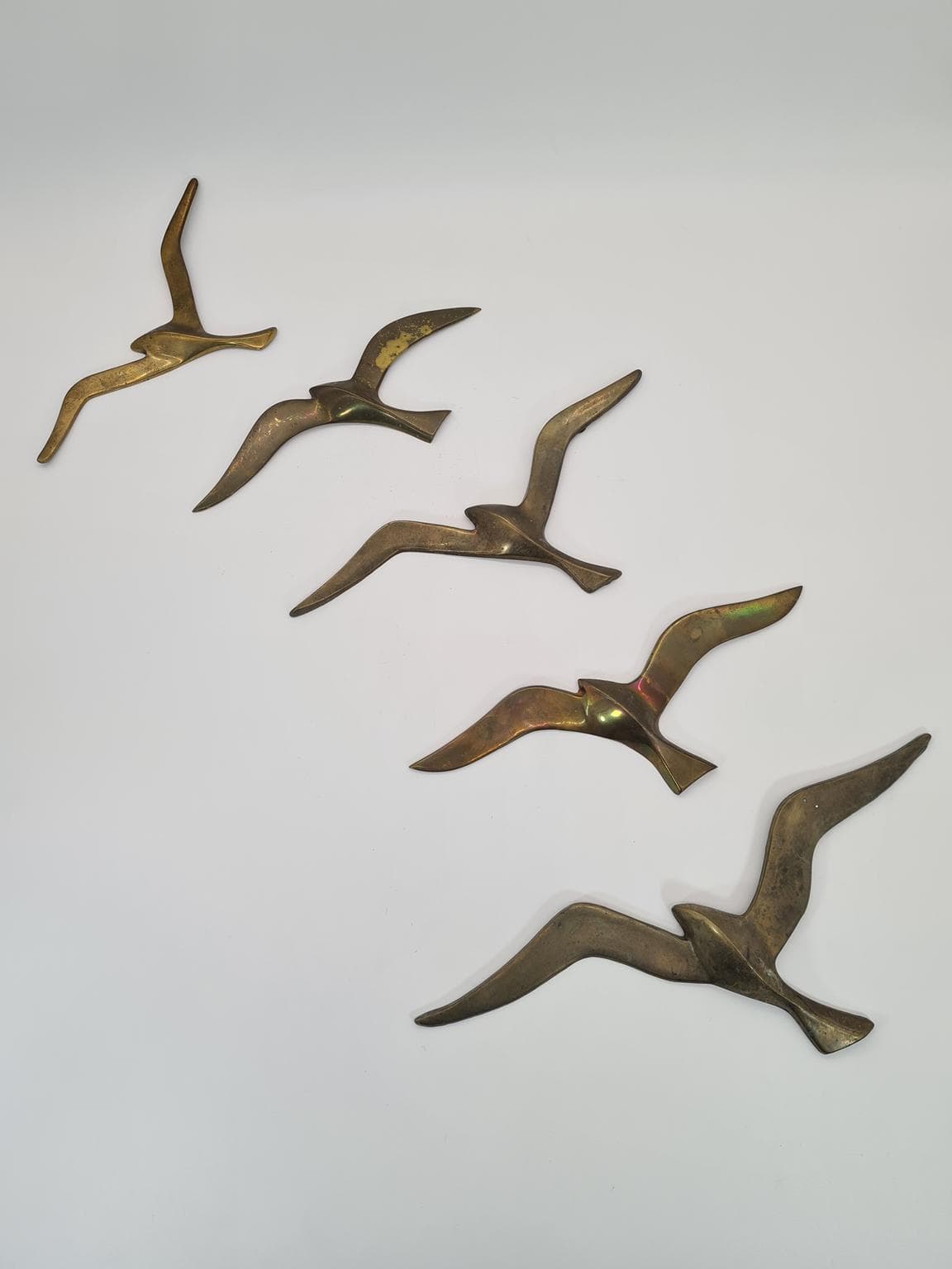Set of Five Wall Decorations, gold brass, Norway, 1970s - 228795