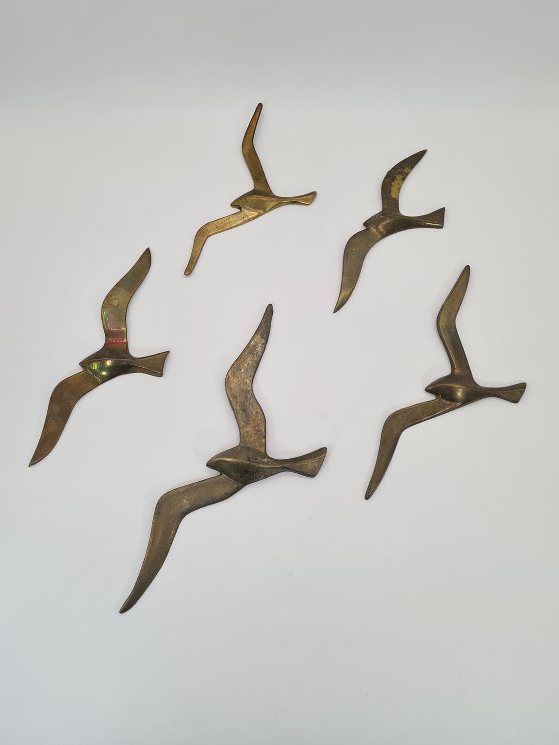 Set of Five Wall Decorations, gold brass, Norway, 1970s - 228794