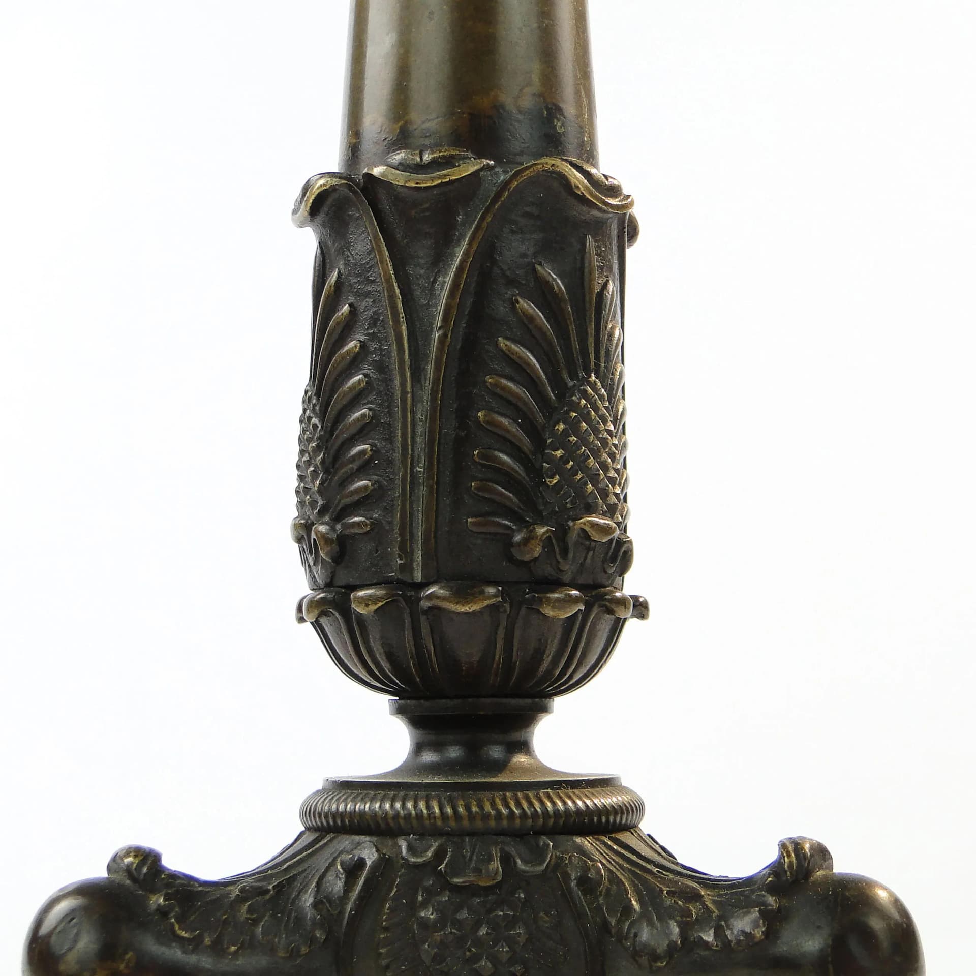 Świecznik empire, brąz ciemny, Francja, początek XX w. - 16746