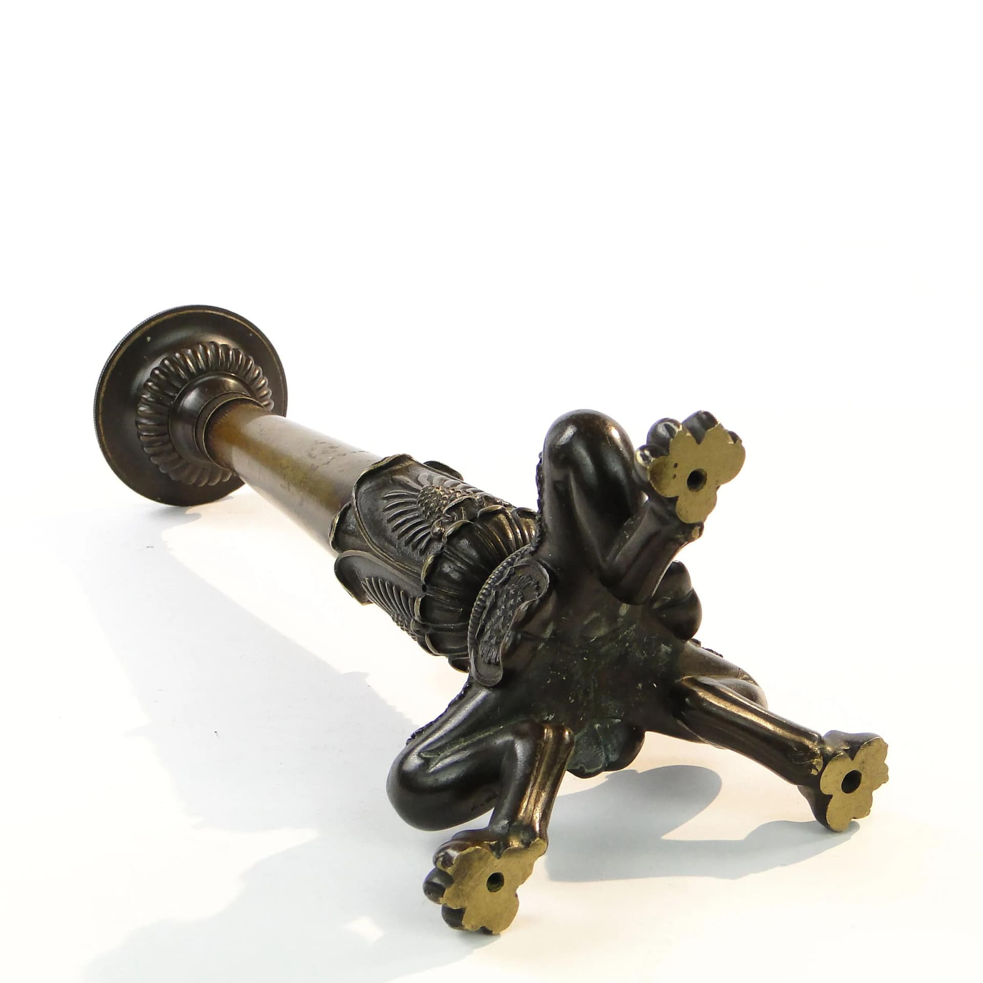 Świecznik empire, brąz ciemny, Francja, początek XX w. - 16750