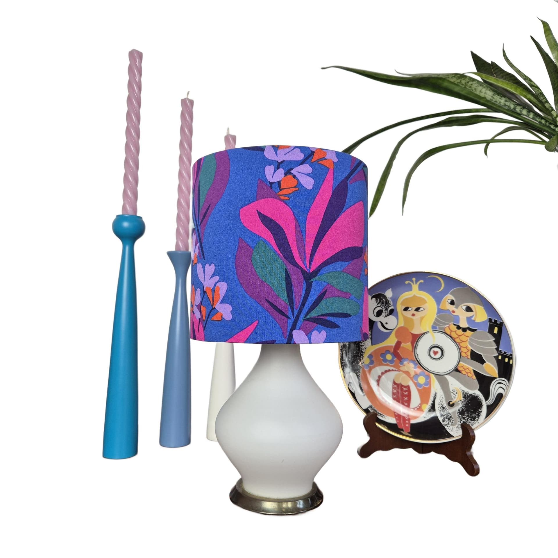 Lampka stołowa, multikolor, szkło, Niemcy, lata 70. - 228911