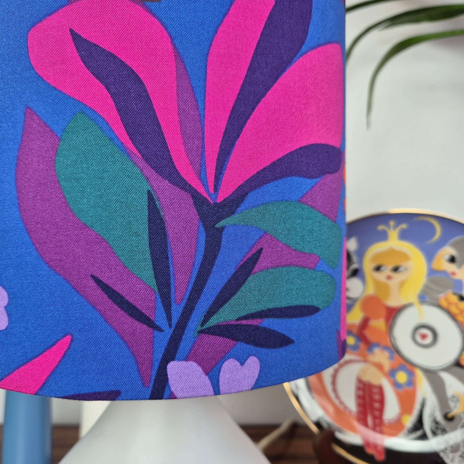 Lampka stołowa, multikolor, szkło, Niemcy, lata 70. - 228921