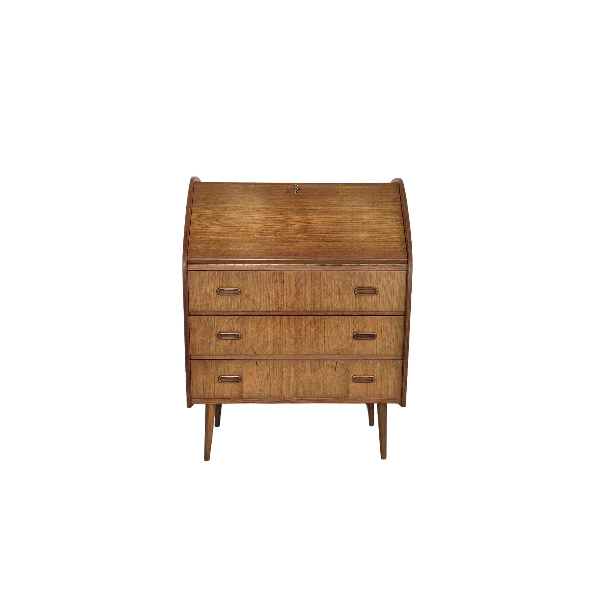 Sekretarzyk, teak brązowy, Norwegia, lata 60.