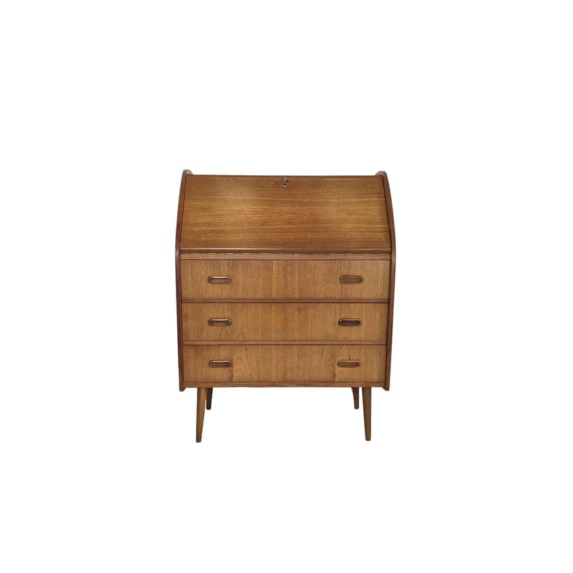 Sekretarzyk, teak brązowy, Norwegia, lata 60.