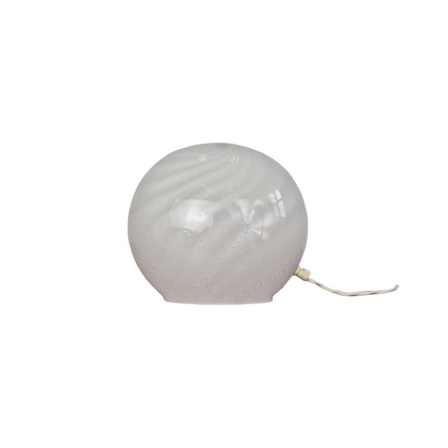 Lampa stołowa Murano, biały, szkło, Włochy, lata 70. - WYMIARY