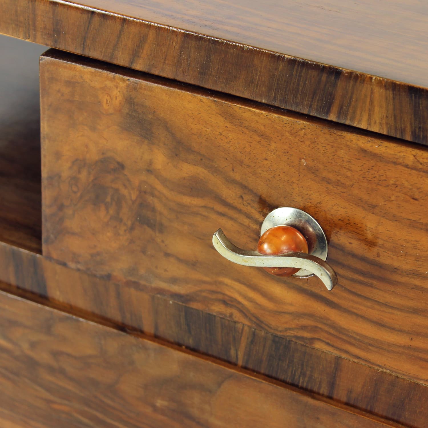 Para stolików nocnych Art Deco, orzech brązowy, Czechosłowacja, lata 30. - 228971