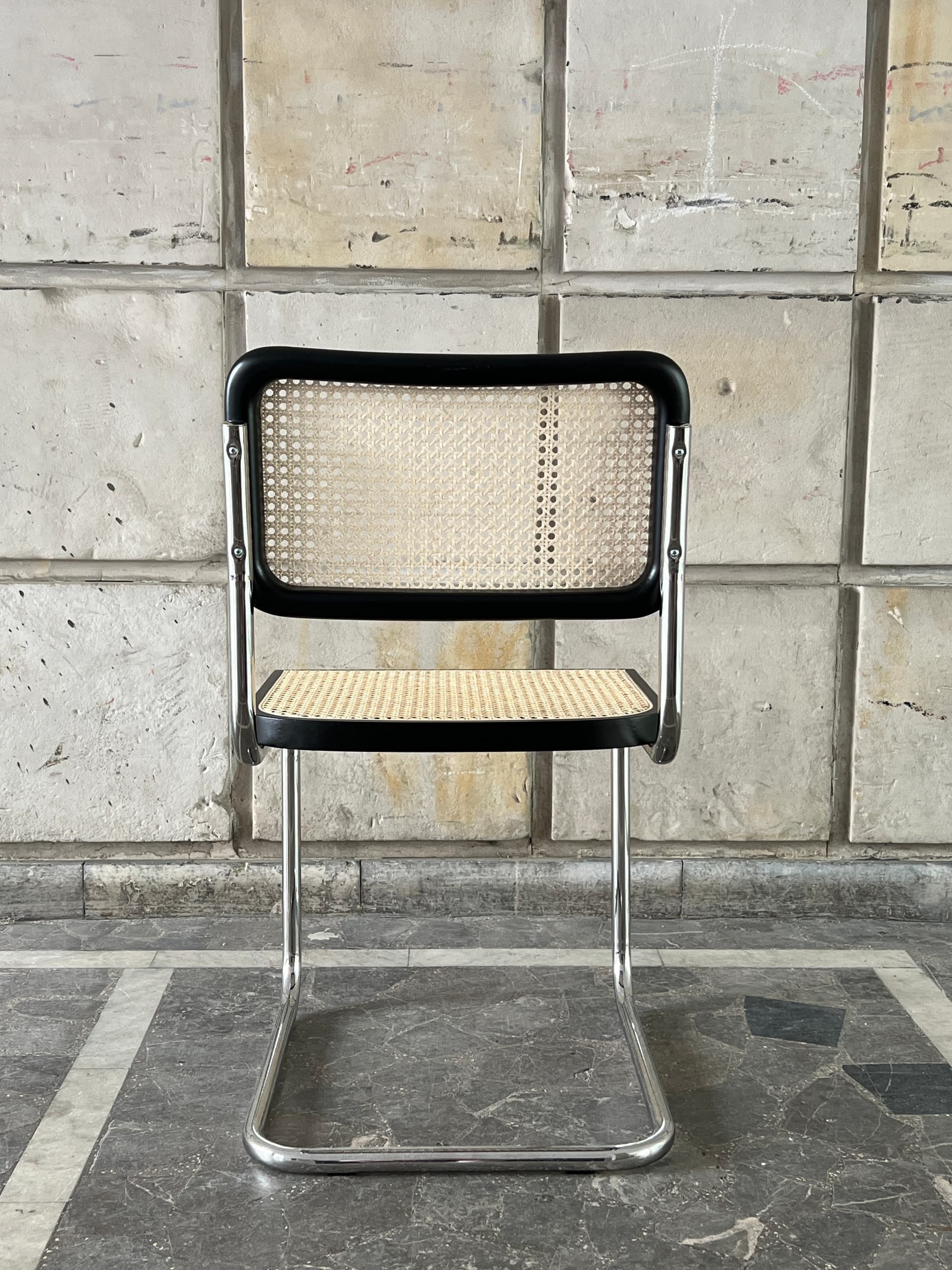 Zestaw 6 krzeseł z giętej stali wg proj. M.Breuer, Bauhaus, czarne - 229027