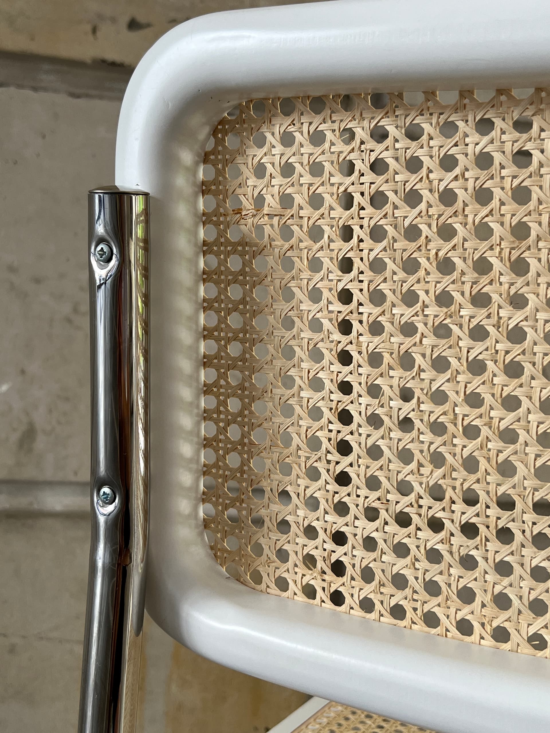 Zestaw 6 krzeseł z giętej stali wg proj. M.Breuer, Bauhaus, białe - 229065