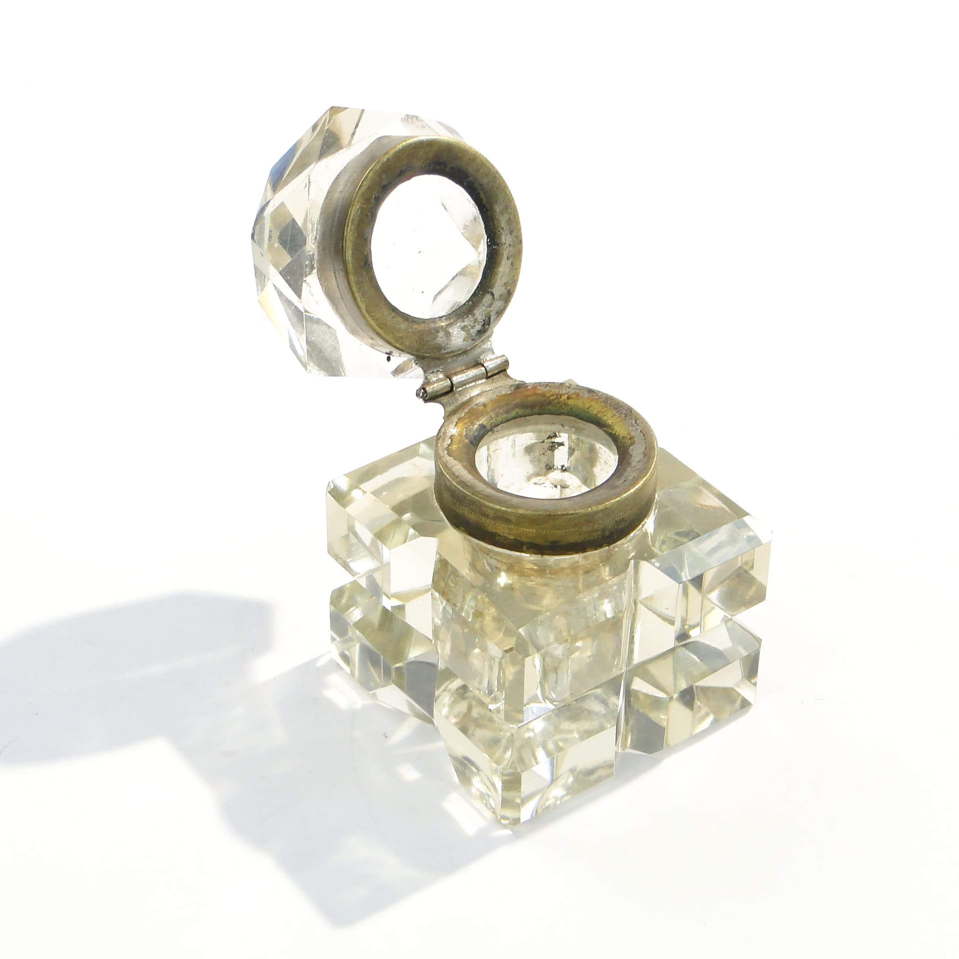 Inkwell Biedermeier, transparent crystal, Austria, 19th century - 229097