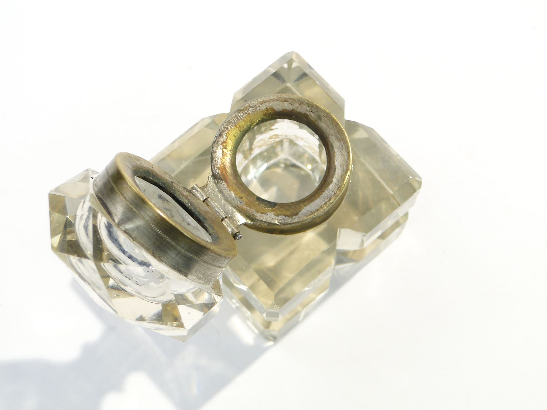 Inkwell Biedermeier, transparent crystal, Austria, 19th century - 229099
