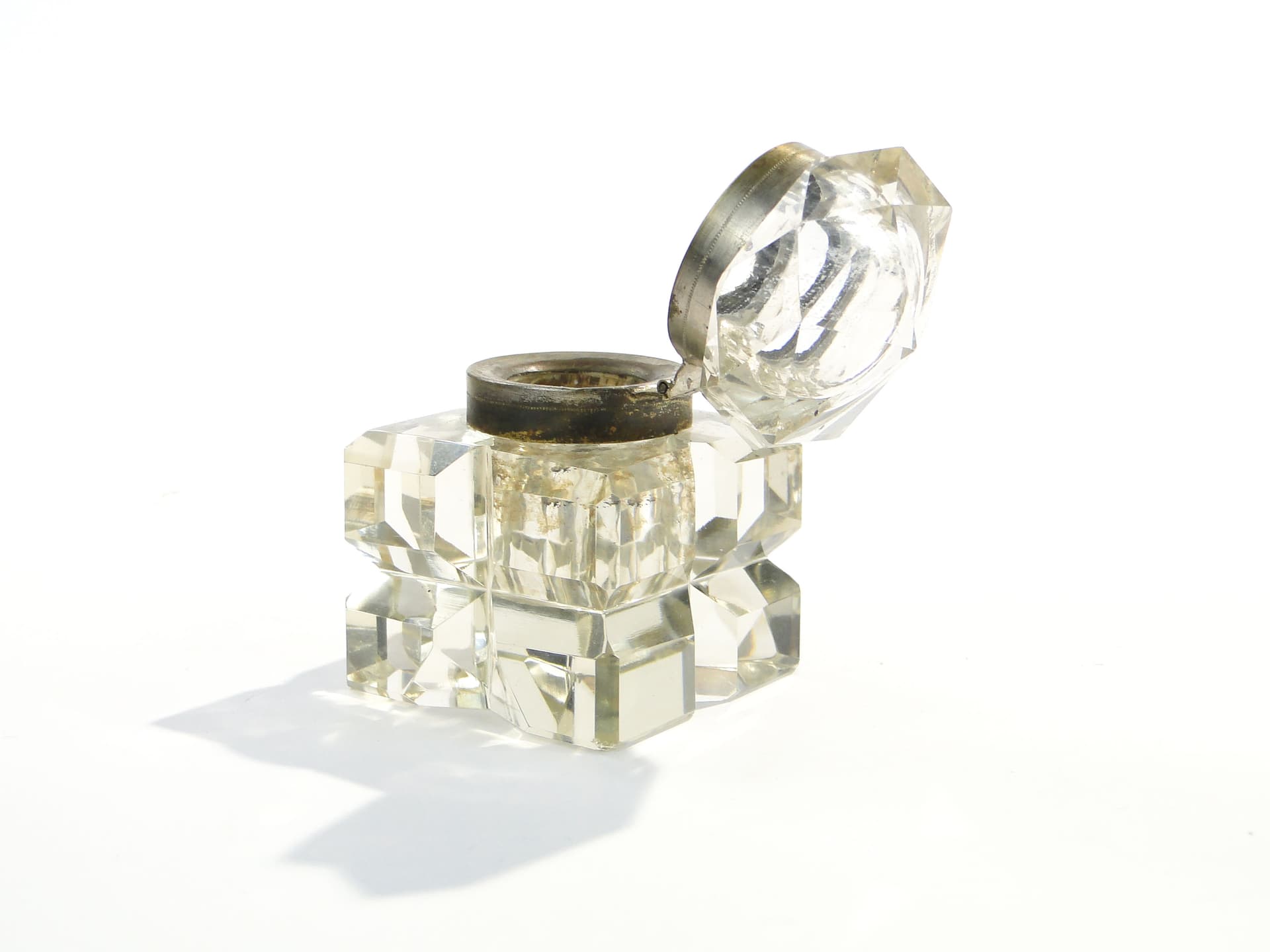 Inkwell Biedermeier, transparent crystal, Austria, 19th century - 229098