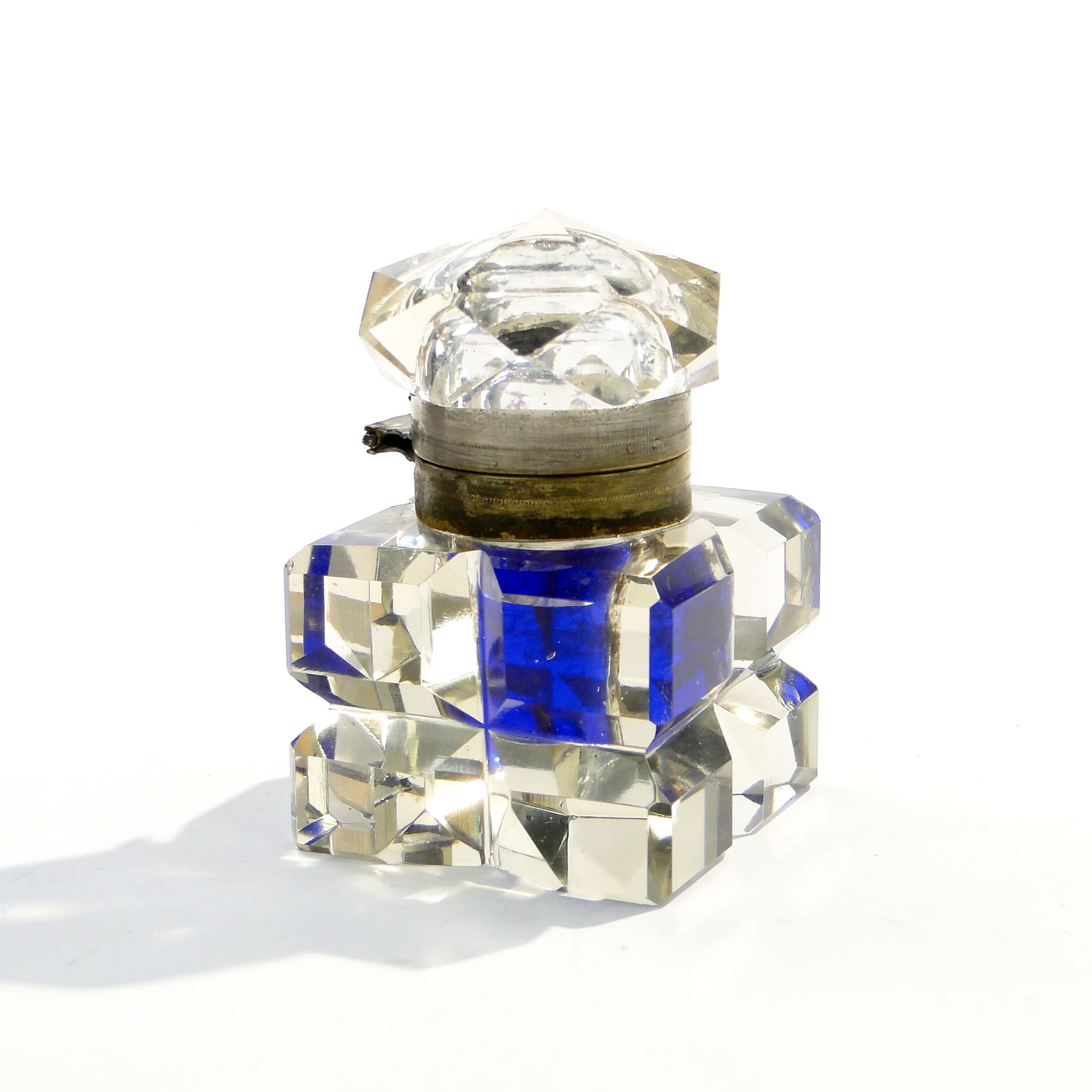 Inkwell Biedermeier, transparent crystal, Austria, 19th century - 229101