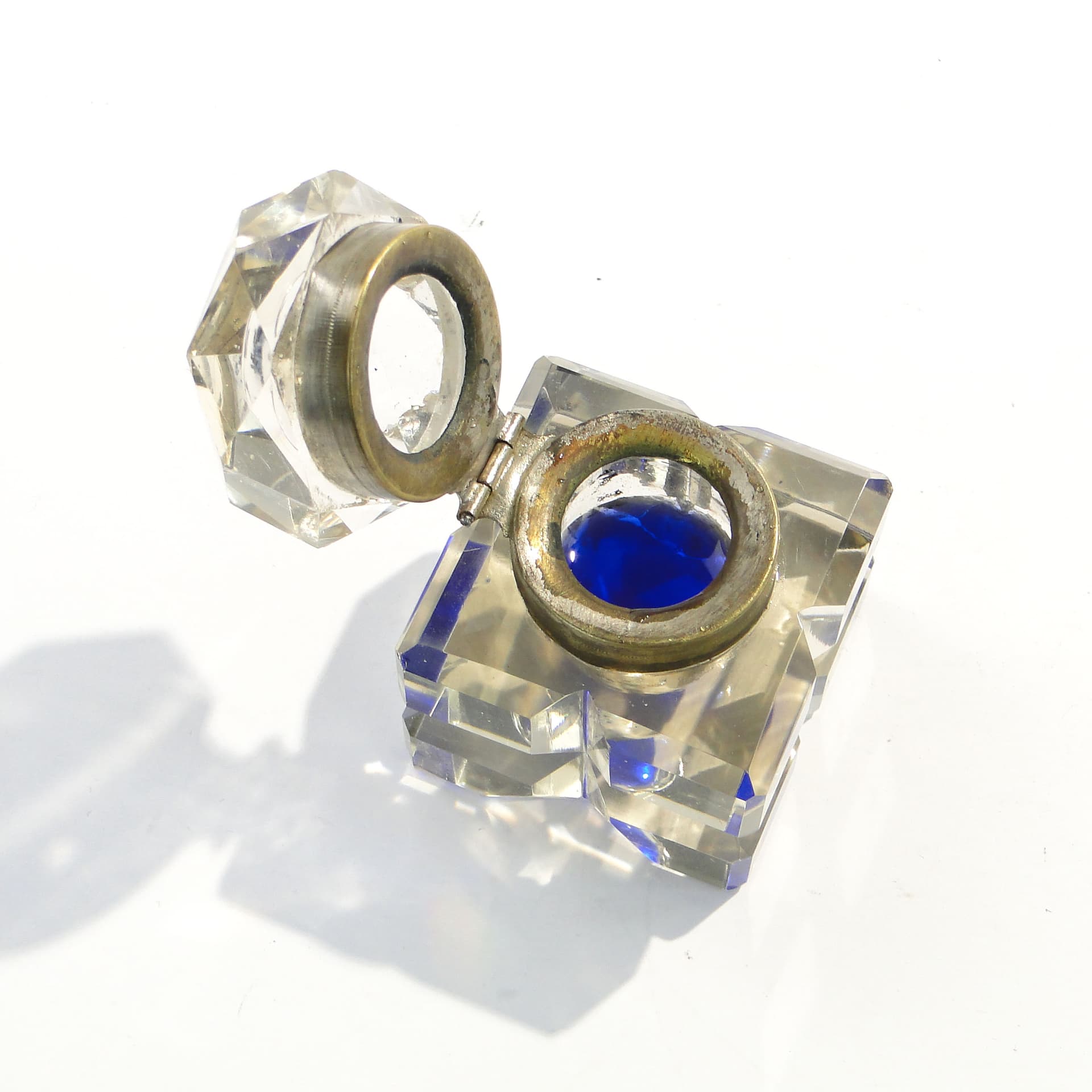 Inkwell Biedermeier, transparent crystal, Austria, 19th century - 229094