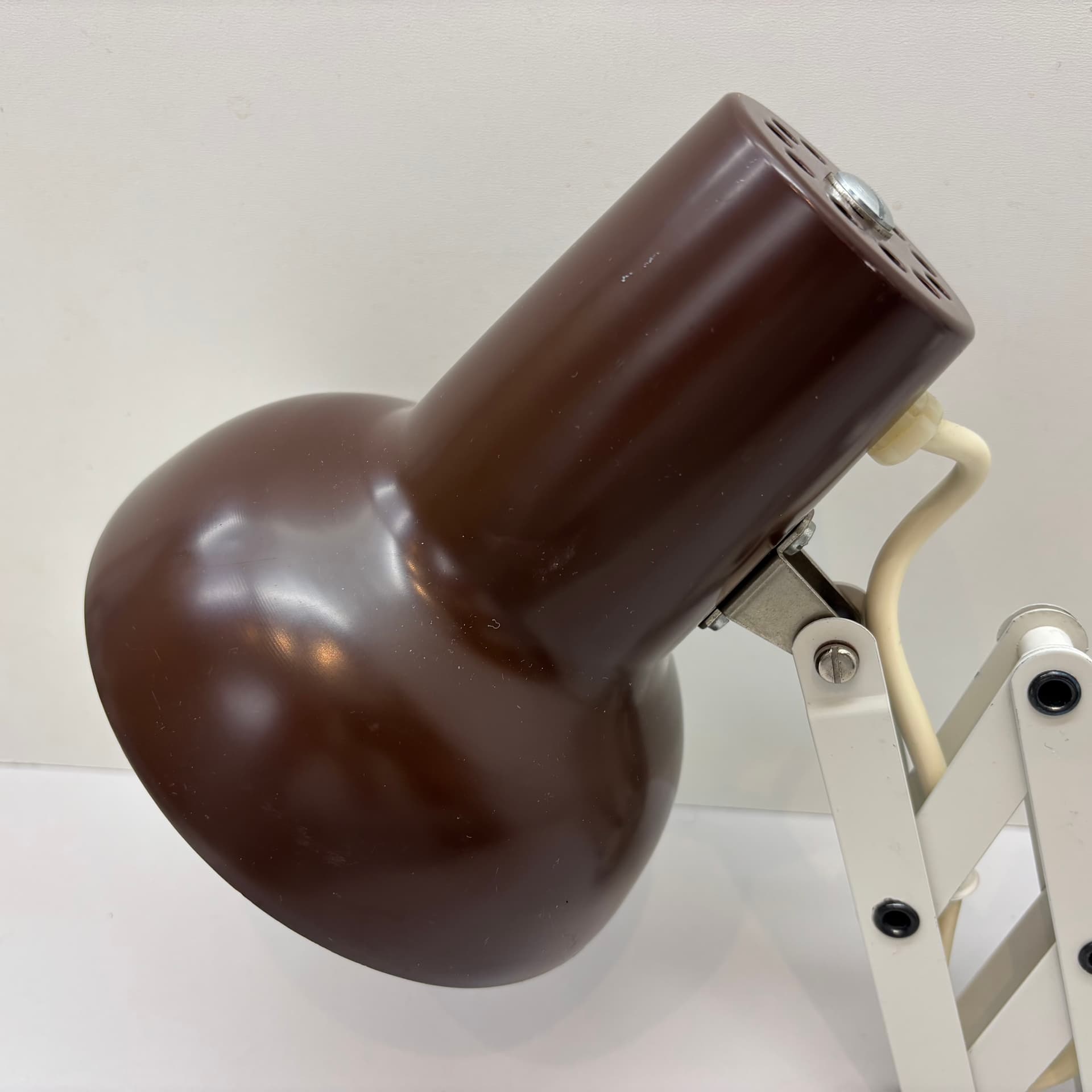 Kinkiet nożycowy, brązowy, aluminium, stal, Niemcy, lata 80. - 229223