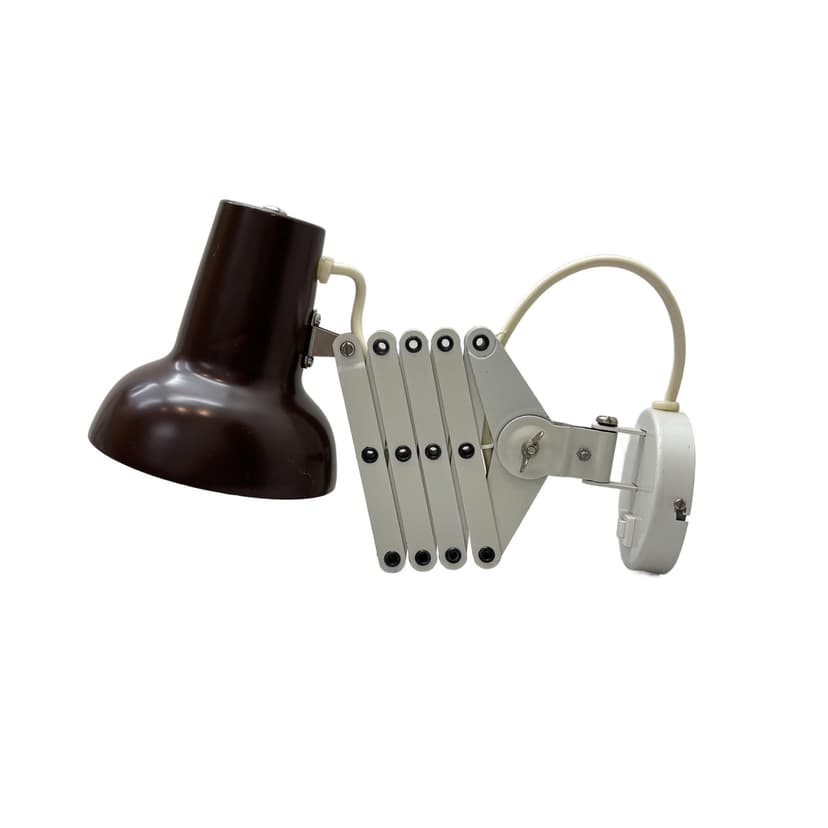 Kinkiet nożycowy, brązowy, aluminium, stal, Niemcy, lata 80.